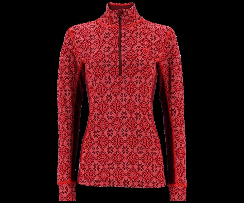 Kari Traa Funktionsunterhemd Rose Half Zip Baselayer Top - 100% Merino Wool ROUGE