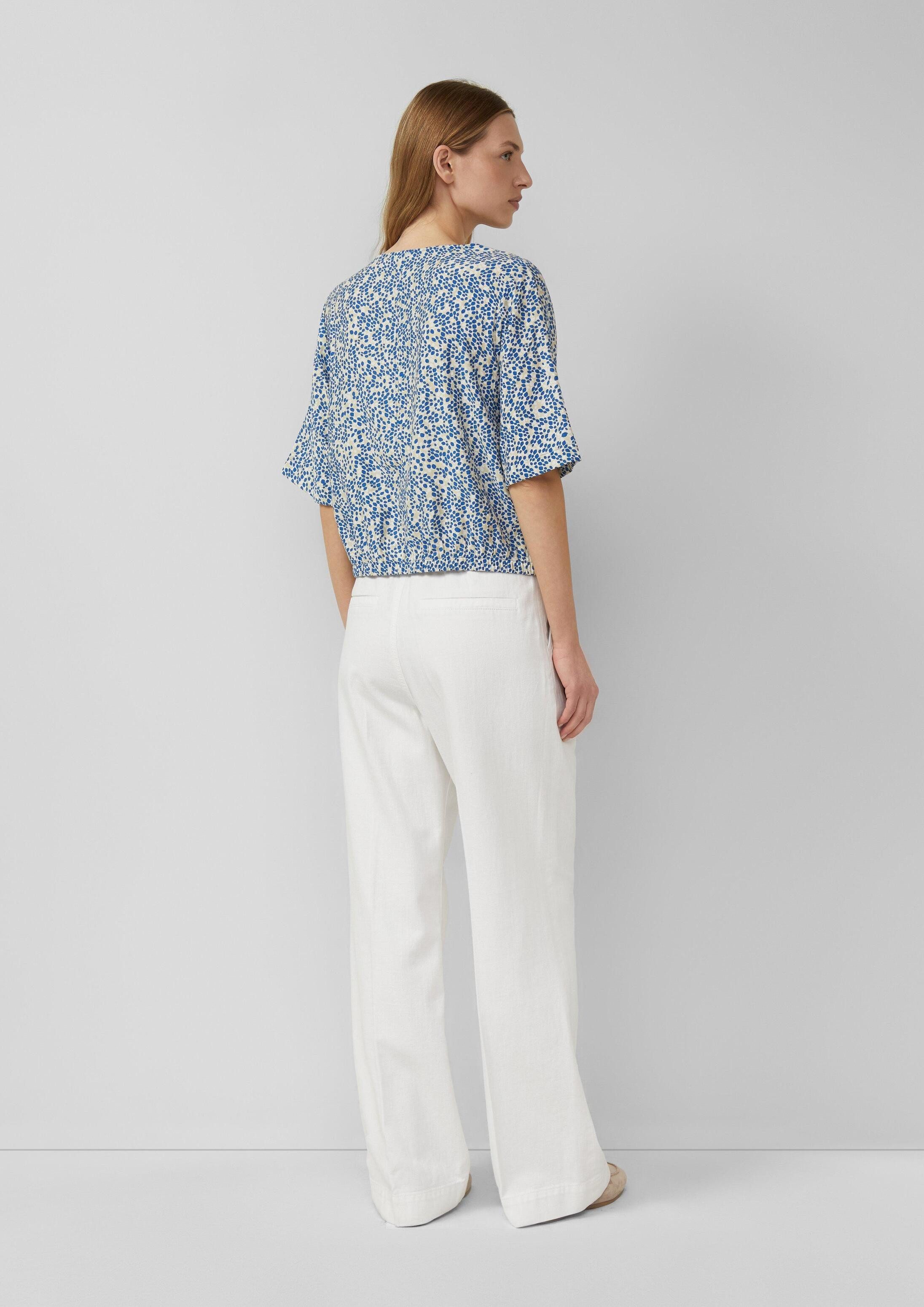 s.Oliver Kurzarmbluse Bluse Strukturierte Bluse im O-Shape