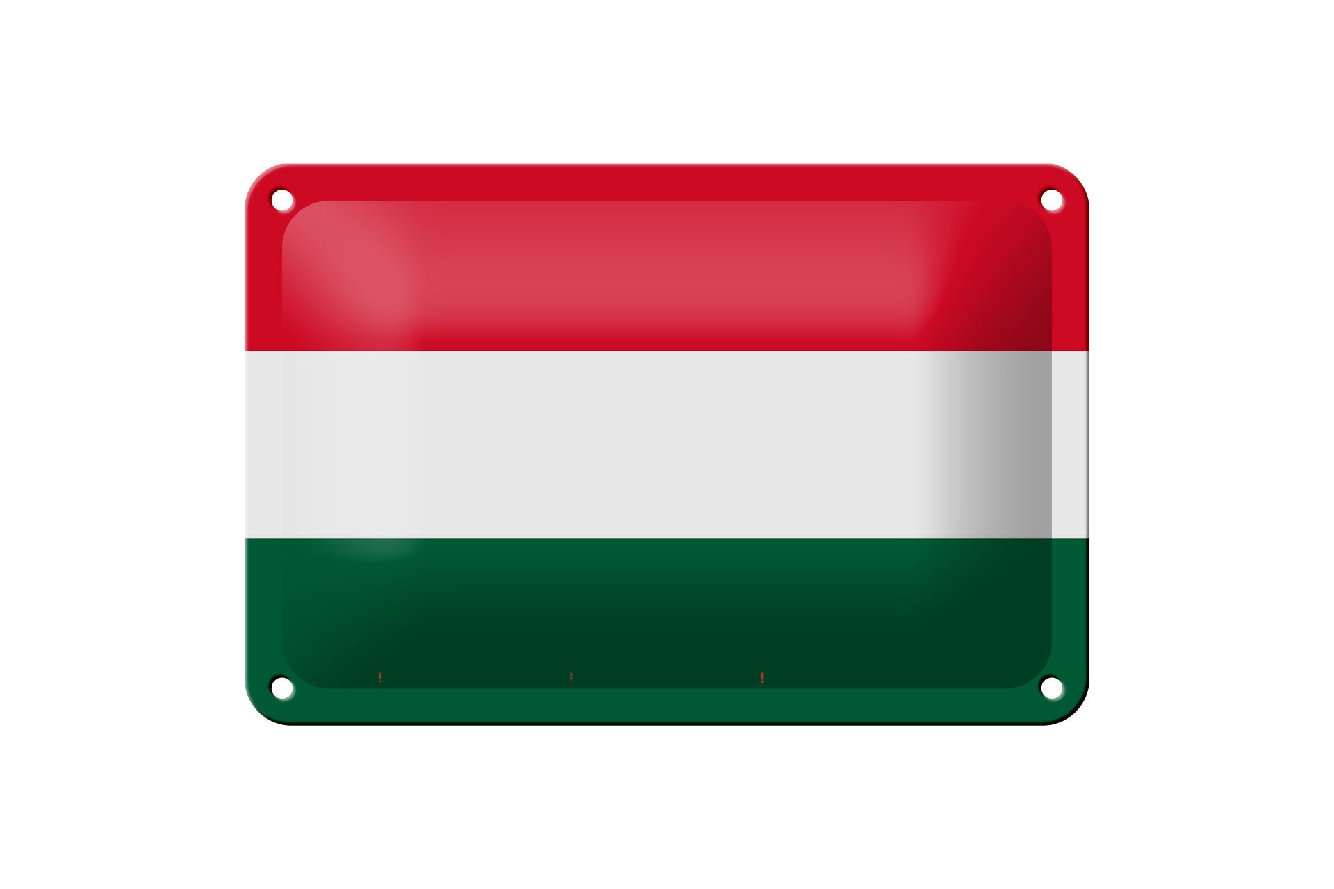 Femer GmbH Metallschild Flagge Ungarns 18x12cm Flag of Hungary, (1 St), gewölbte Oberfläche, abgerundete Ecken, umgeschlagene Kanten