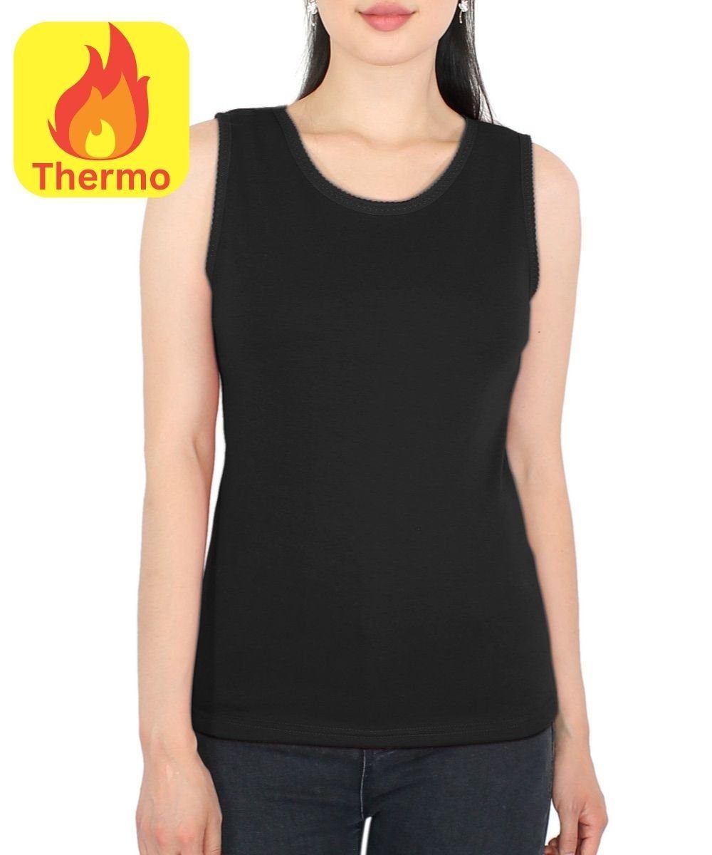 dy_mode Thermounterhemd Thermoshirt Damen Ärmellos Thermo Unterhemd mit Innenfutter Gefüttert