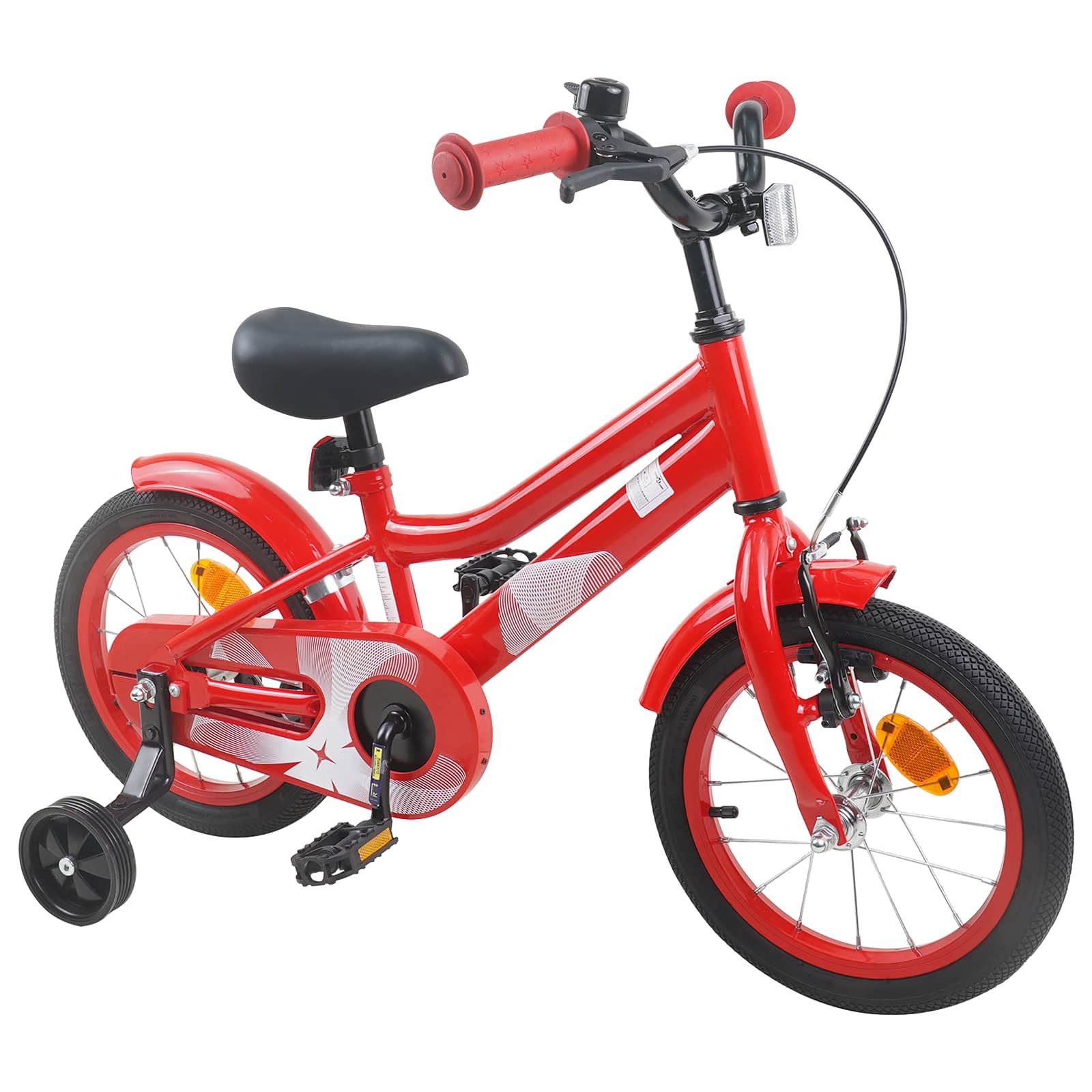 vidaXL Kinderfahrrad 90 x 49 x 67,5 cm Kinderfahrrad 12 Zoll für 2-4 Jahre alt Rot Stützräd