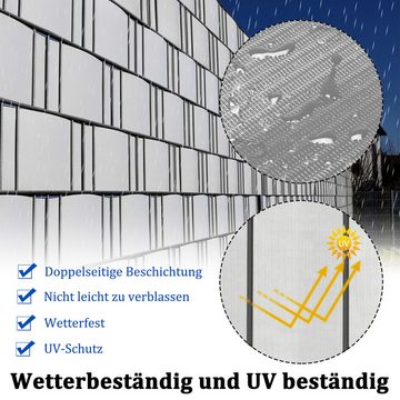 AUFUN Sichtschutzstreifen Sichtschutz Rolle PVC Zaunfolie Sichtschutzfolie inkl. clips, (für Doppelstabmatten Zaun), Anthrazit/Grün/Grau