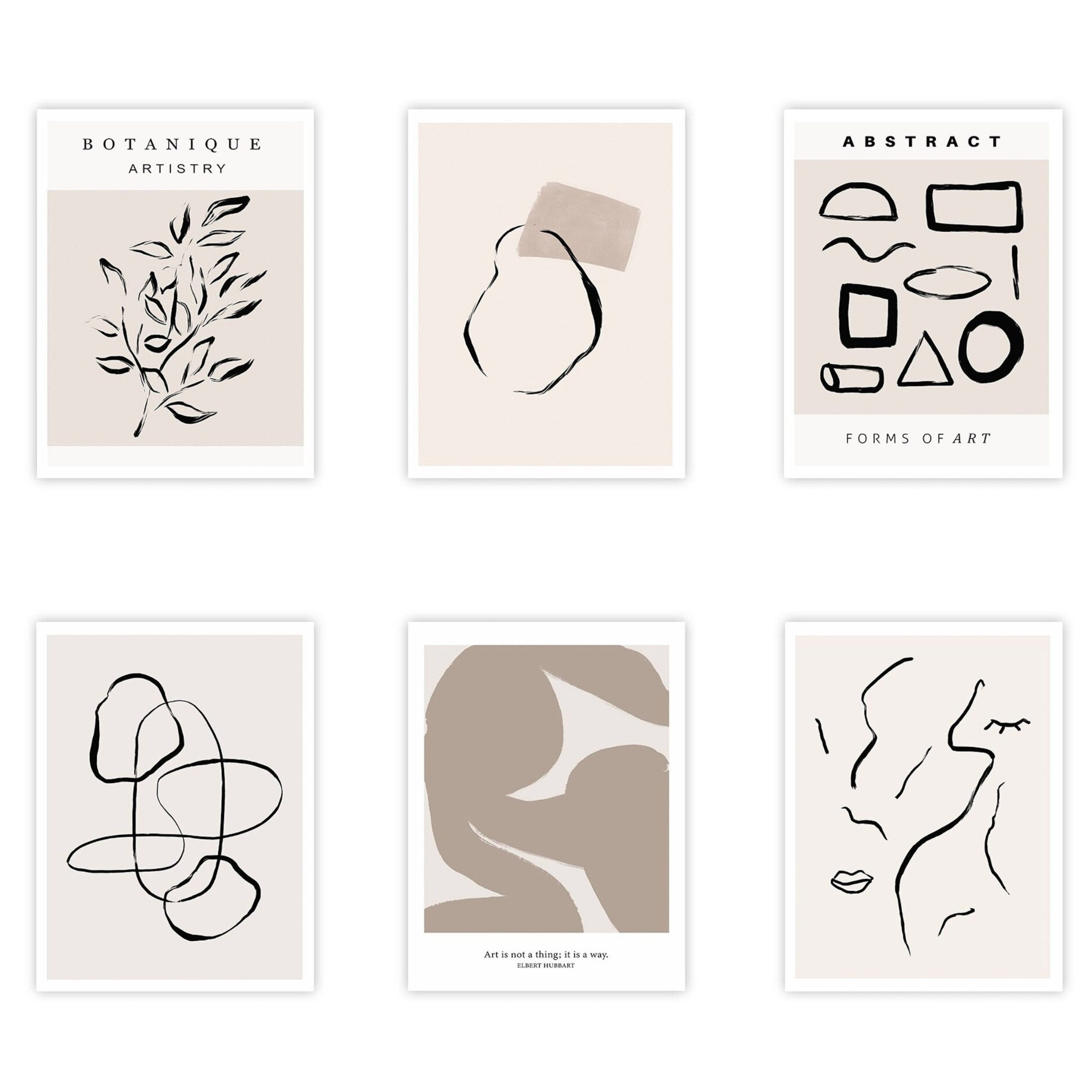 JUSTGOODMOOD Poster Abstrakt Dezente Linien und Formen als Deko Print ohne Rahmen D 10 x 1, D (1 St)