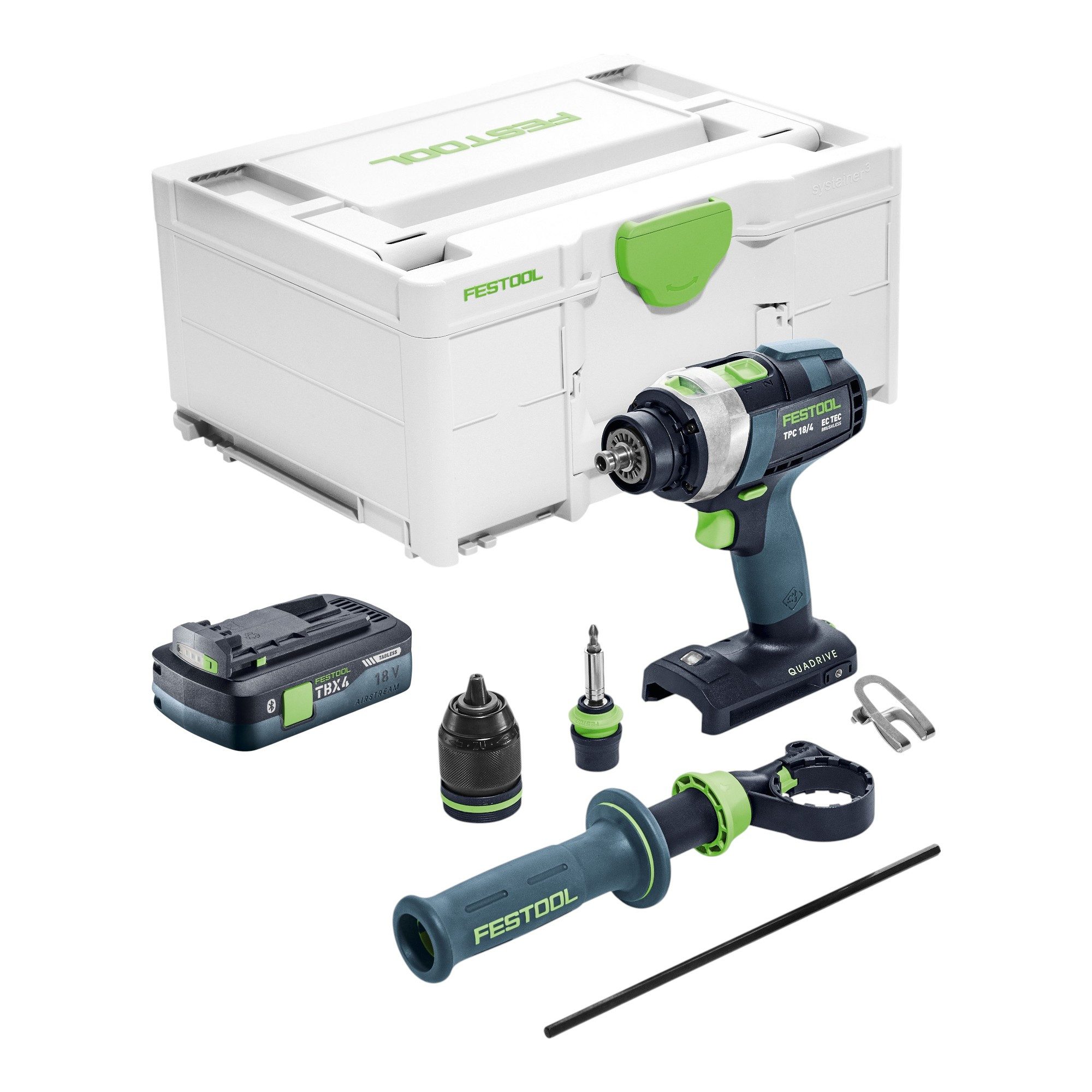 FESTOOL Akku-Schlagbohrschrauber TPC 18/4-Basic 18 V 75 Nm Brushless + 1x Akku 4,0 Ah + Systainer