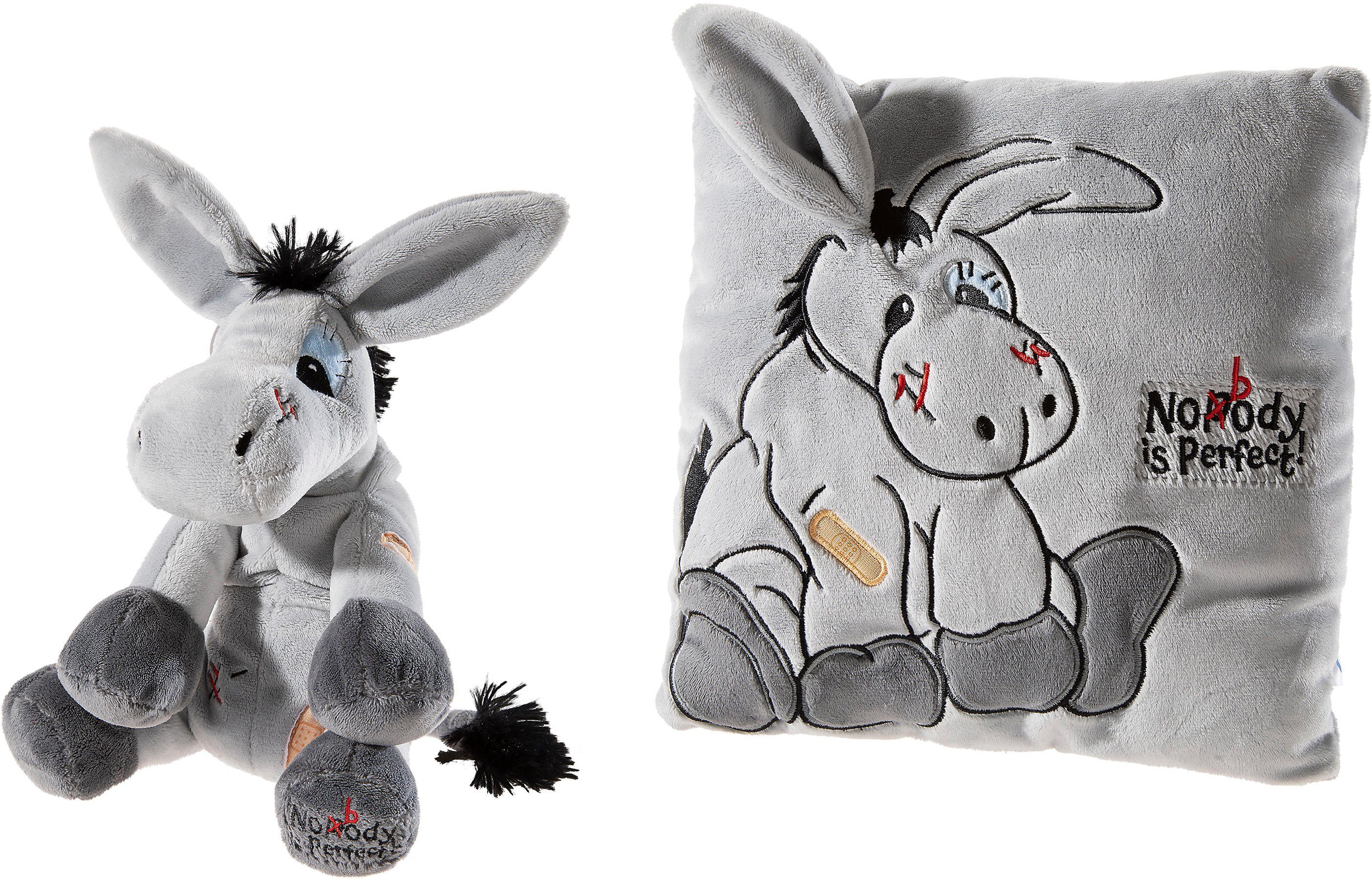Heunec® Kuscheltier Esel Murphy und Kissen (Set, 2-St., Plüschtier und Kiss günstig online kaufen