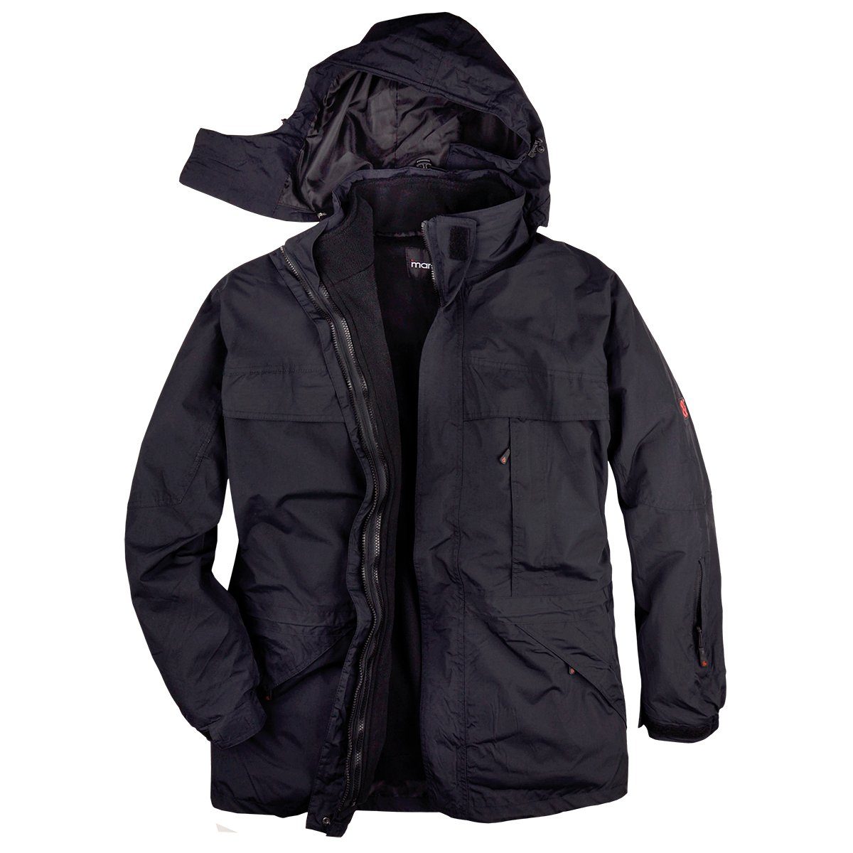 Funktionsjacke Marc & Mark 3-in-1 Übergrößen Funktionsjacke schwarz