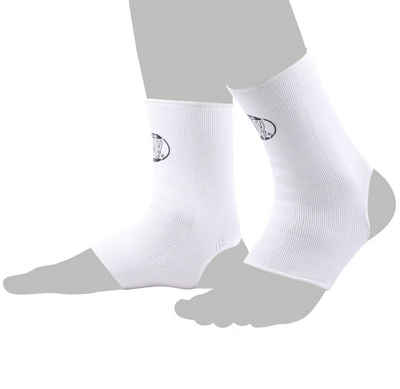 BAY-Sports Fußbandage Uni Knöchelbandage Fußgelenkbandage Sprunggelenk weiß, Anatomische Passform
