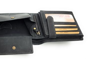 JOCKEY CLUB Geldbörse echt Leder Portemonnaie mit RFID Schutz, Innenriegel, Sichtfächer, Reißverschlussfach