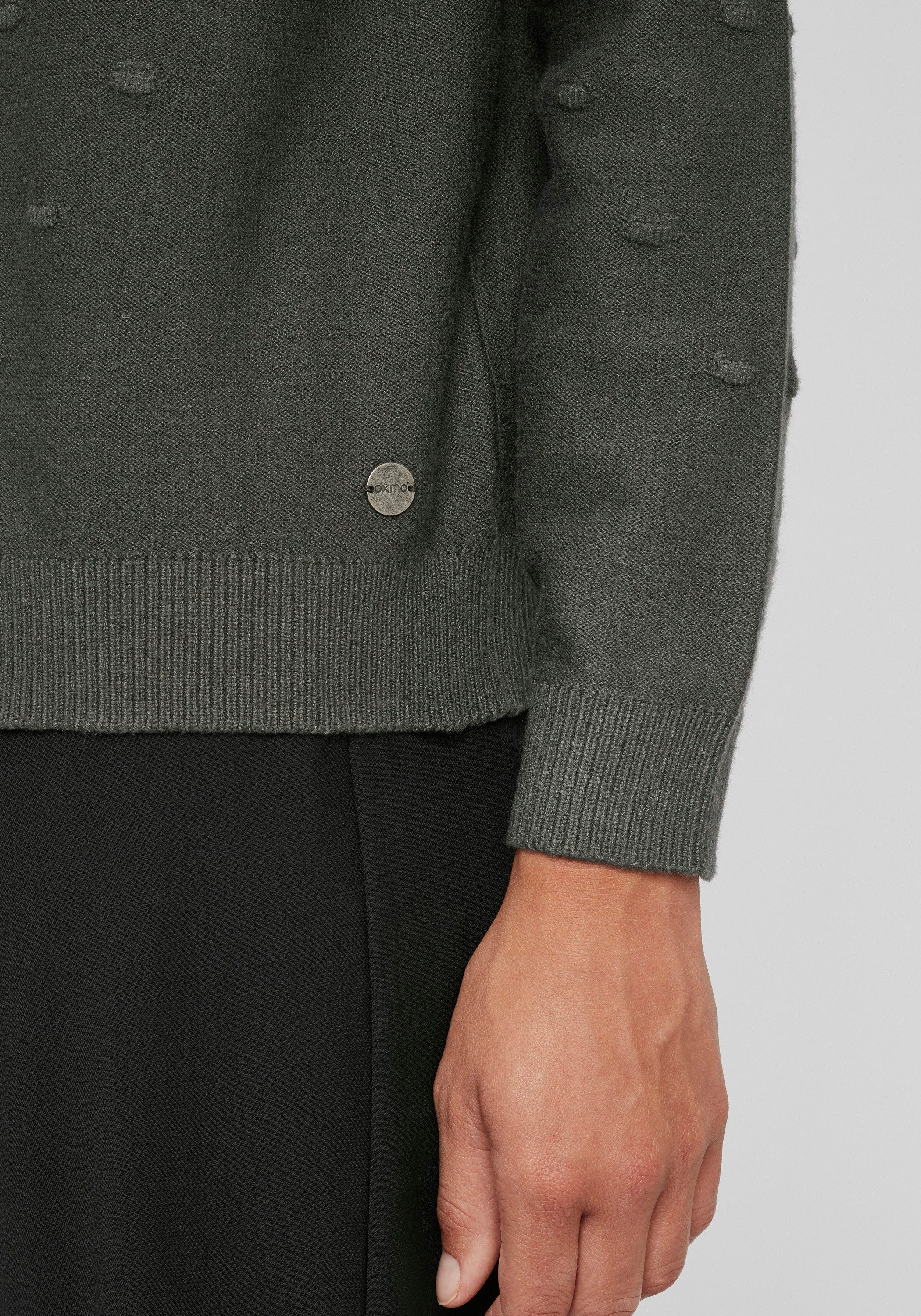 OXMO Strickjacke OXKalotta Strickjacke mit Punktmuster