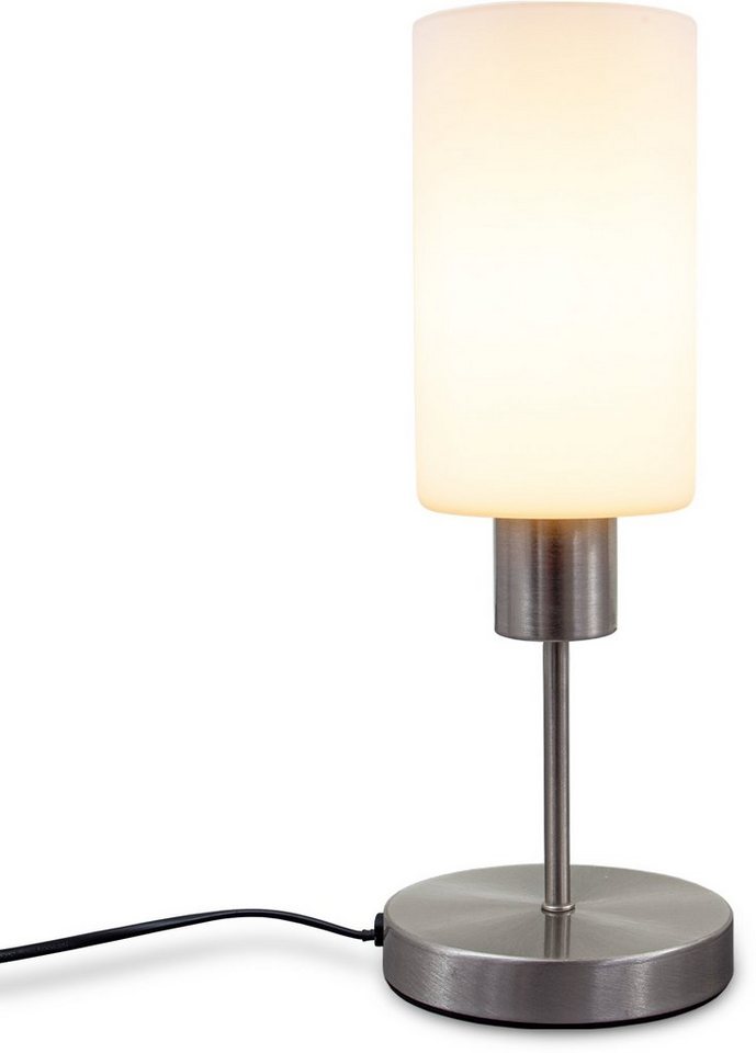 B.K.Licht Tischleuchte, ohne Leuchtmittel, Tischlampe, mit Kabelschalter,  3-stufig dimmbar über Touchdimmer