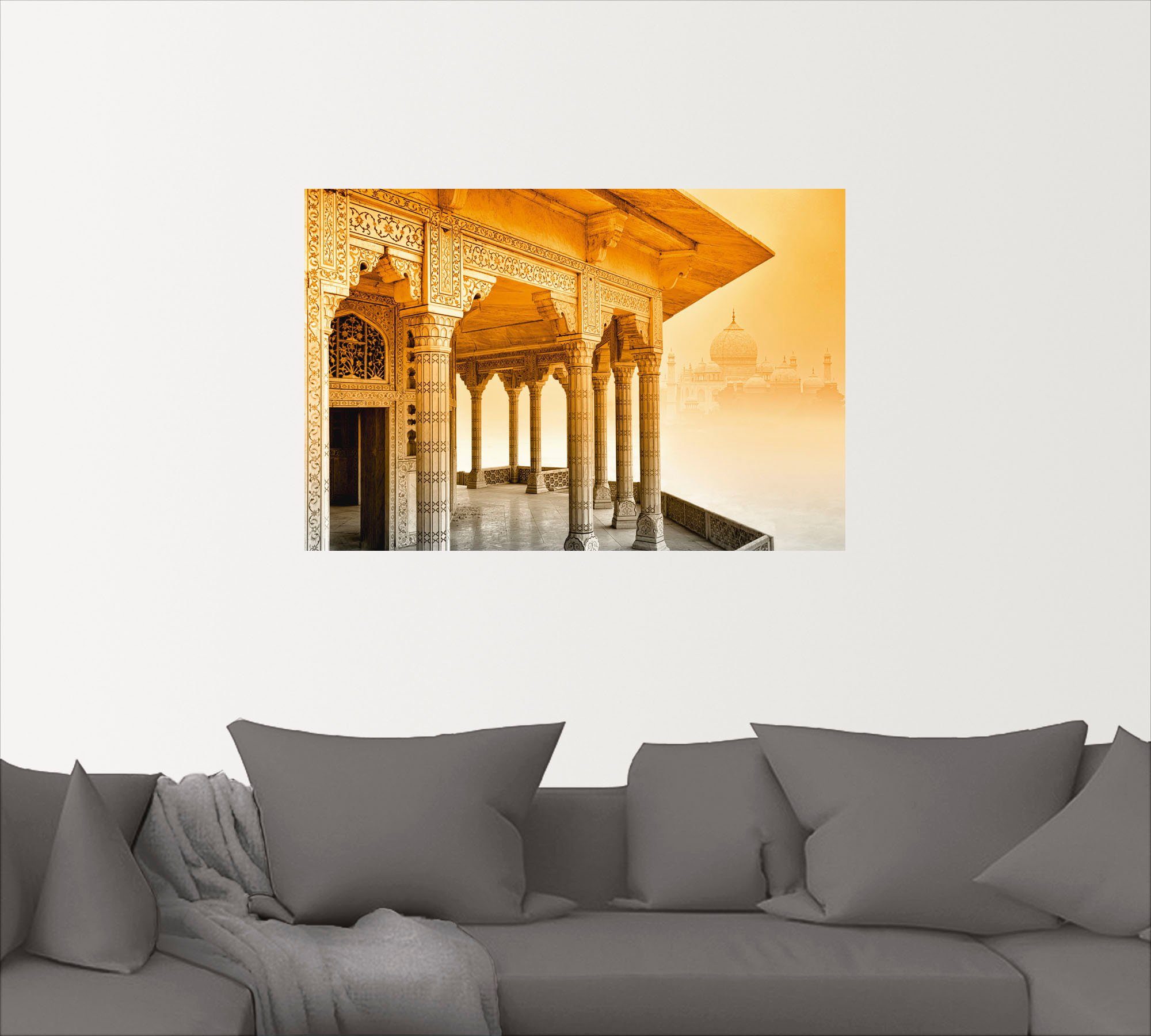 versch. oder Wandbild Agra (1 mit Artland als Alubild, Gebäude Leinwandbild, Mahal, Fort Poster Größen Wandaufkleber St), in Taj