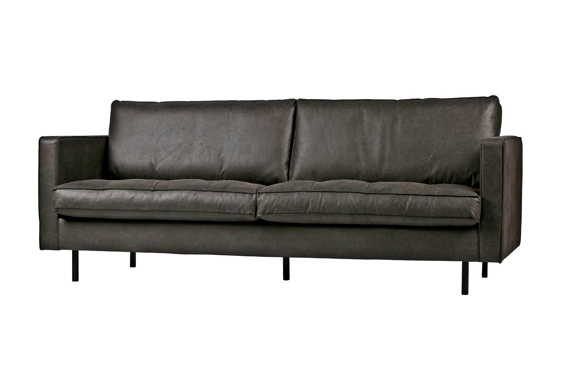 Sofa BePureHome Black, 2,5-Sitzer freistellbar, Sitzkissen - Sofa "Classic" Rodeo gesteppte Leder