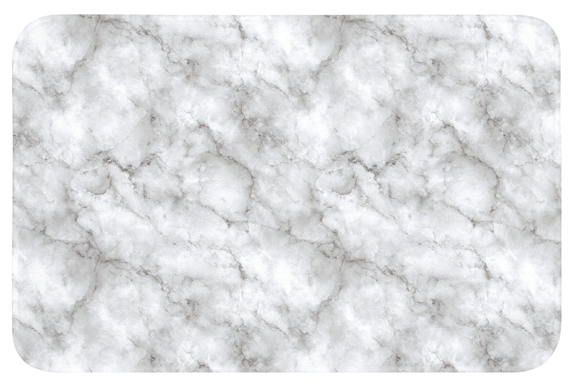 OnlyWow Badematte Grau - Marmor - Klassisch - Adern, Höhe 10 mm, Polyester, Rechteckig, Badezimmerteppich, Badteppich, Rutschfest, Badvorleger, Waschbar