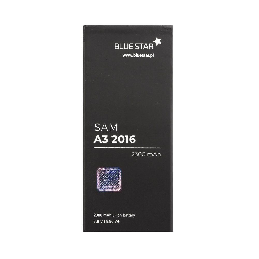 BlueStar Bluestar Akku Ersatz kompatibel mit Samsung Galaxy A3 2016 2300 mAh Austausch Batterie Accu A310F Smartphone-Akku | Handy-Akkus