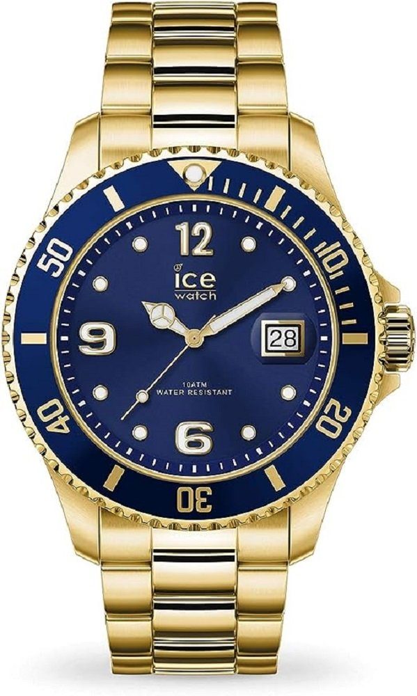 ICE Gold steel 3H, Large blue ice-watch Quarzuhr - - - Herrenuhr 16762,