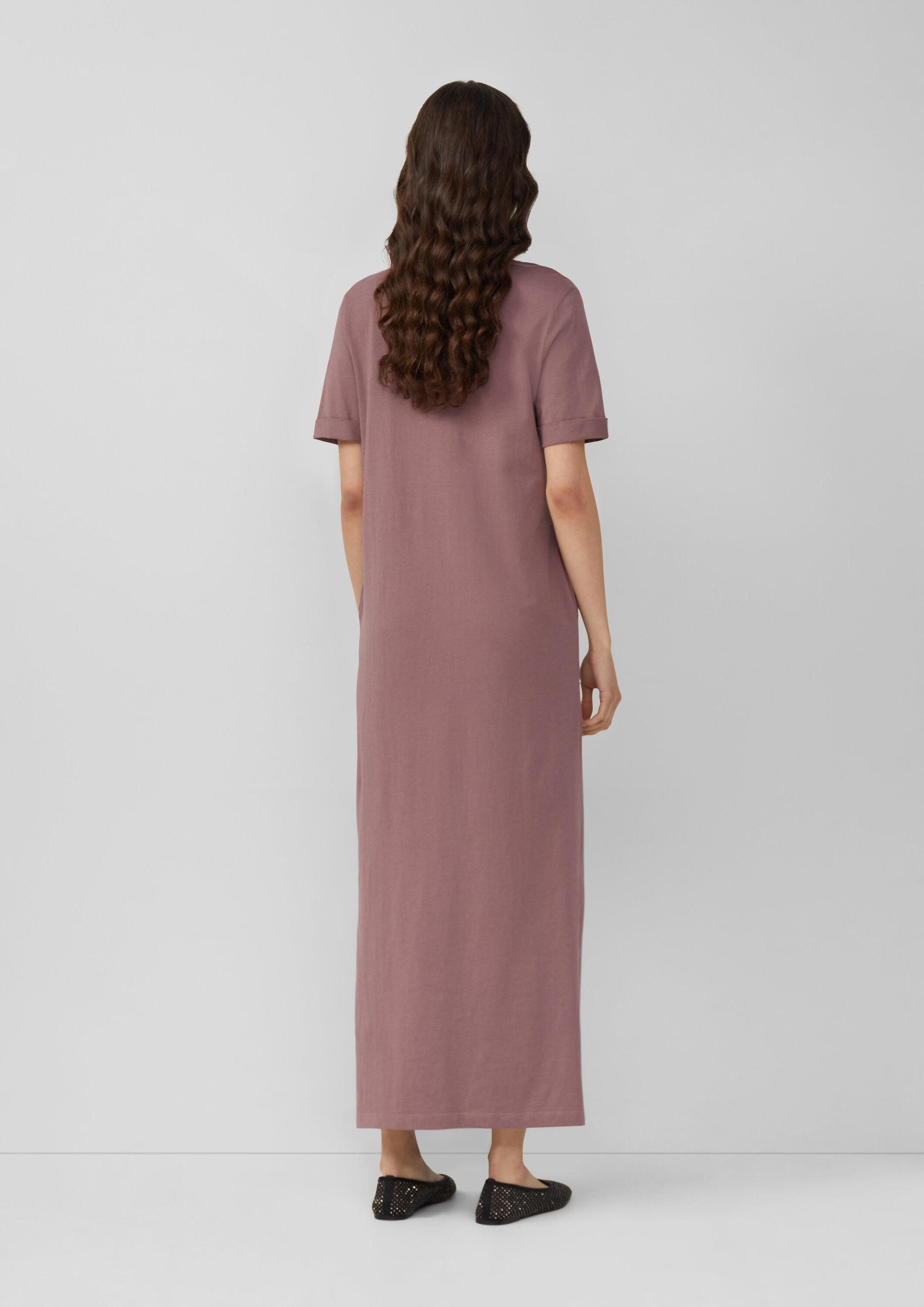 QS Maxikleid Kleid Langes Jerseykleid aus Baumwolle