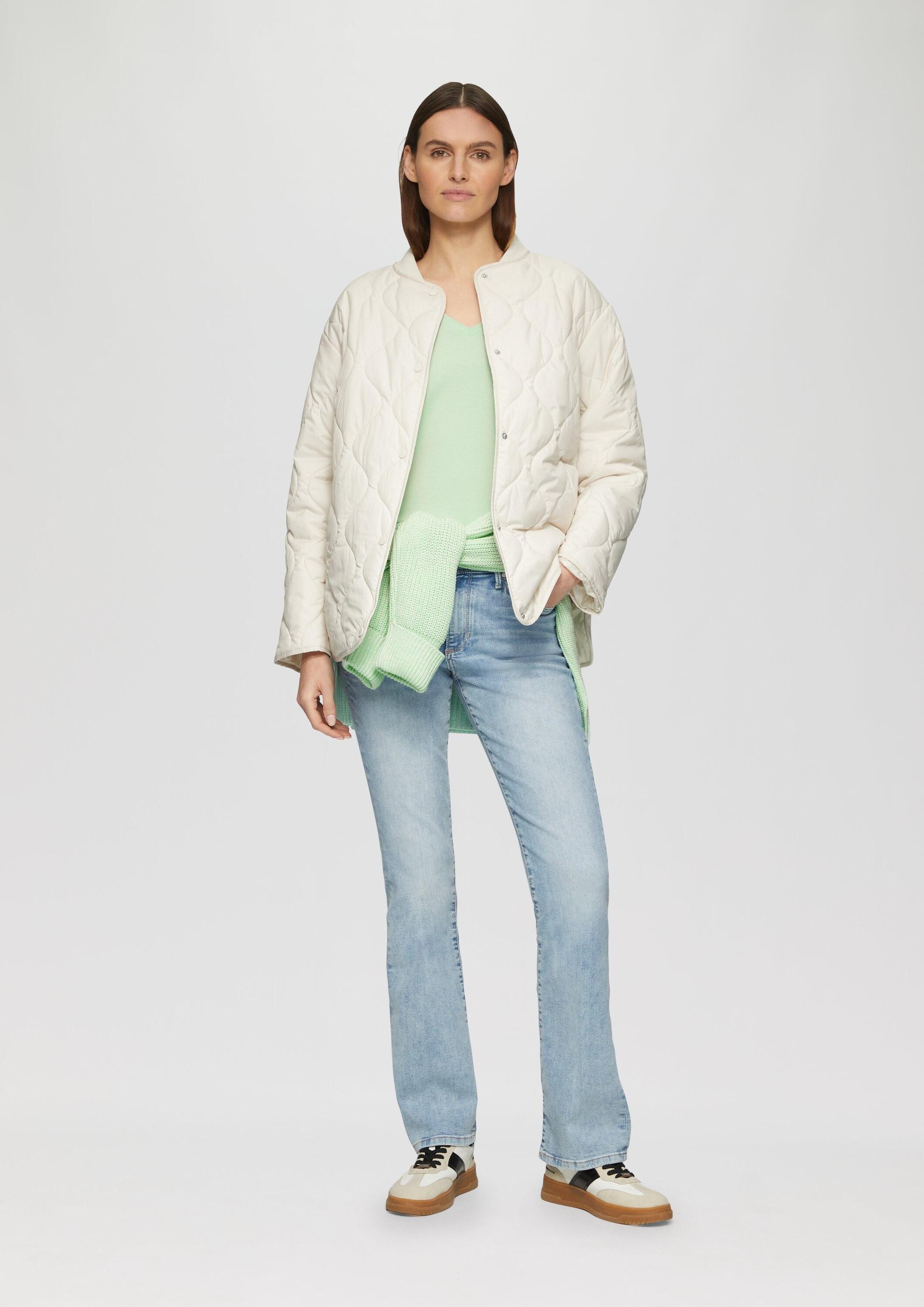 s.Oliver 3/4-Arm-Shirt T-Shirt Jerseyshirt mit V-Ausschnitt und 3/4-Ärmeln