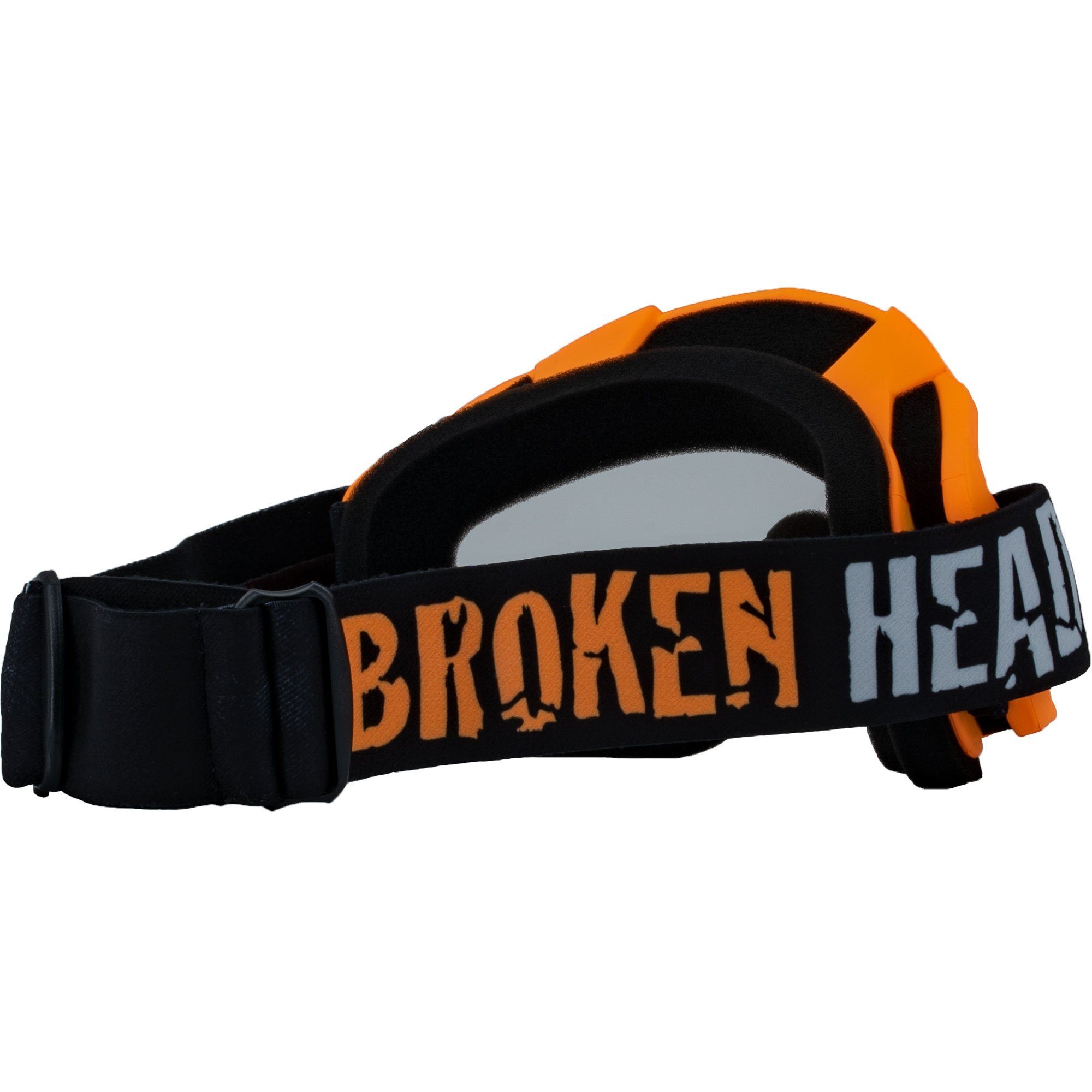 Broken Head Motorradbrille Crossbrille MX-2 Goggle Abreißvisiere für Orange, Vorrichtung