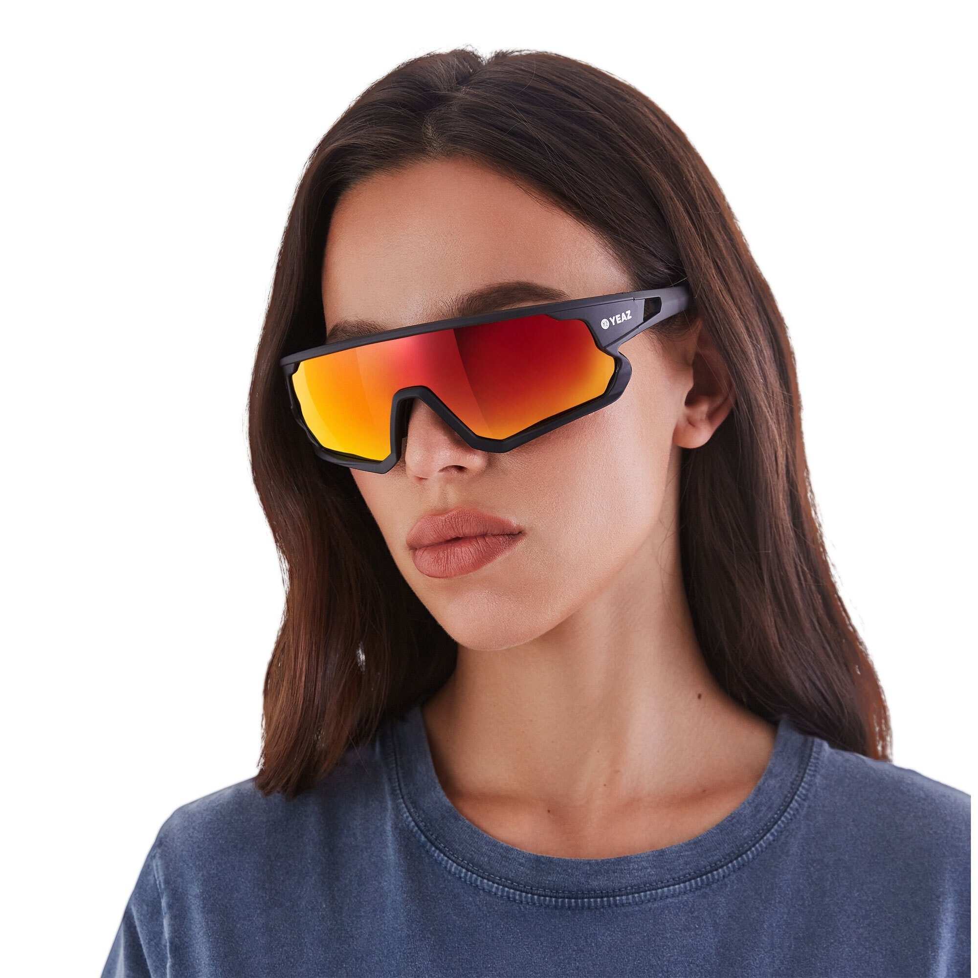 Sicht sport-sonnenbrille SUNRISE Guter Sportbrille black/red, YEAZ bei optimierter Schutz