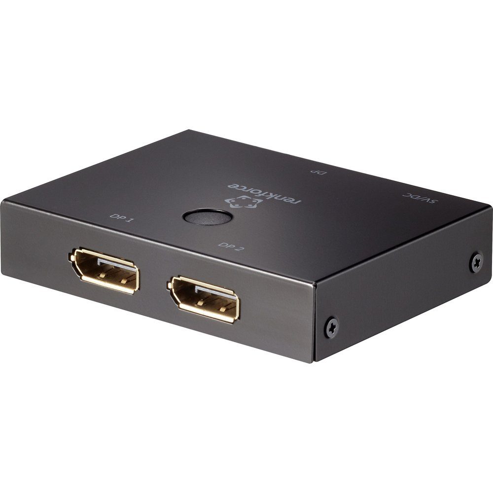 Renkforce 2 Port DisplayPort-Switch bidirektional verwendbar 3840 x 2 Netzwerk-Adapter