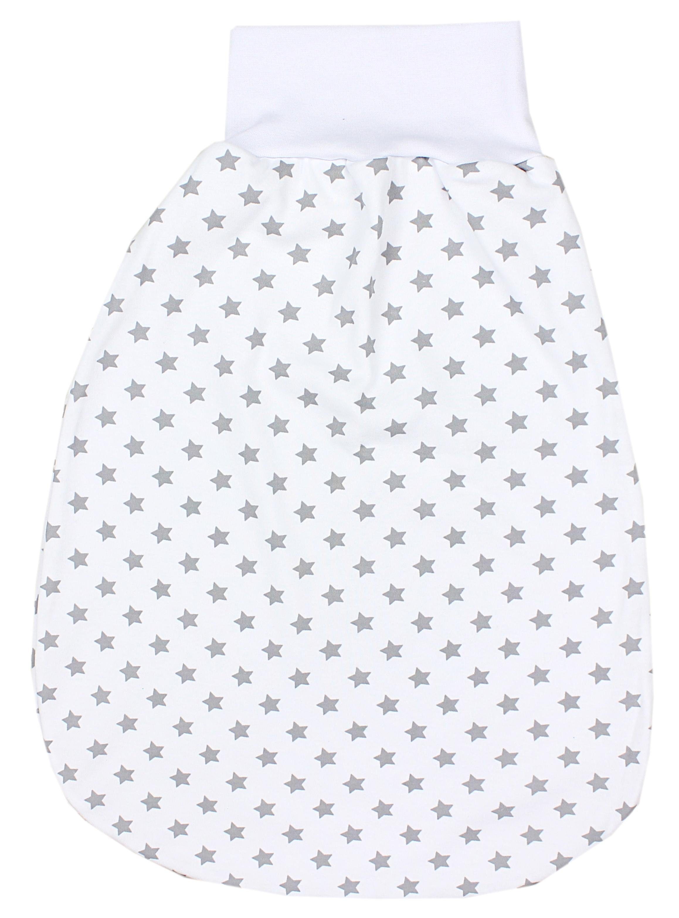 TupTam Unisex TupTam Baby Unwattiert Babyschlafsack breitem Strampelsack Weiß/Grau Sternchen mit Bund