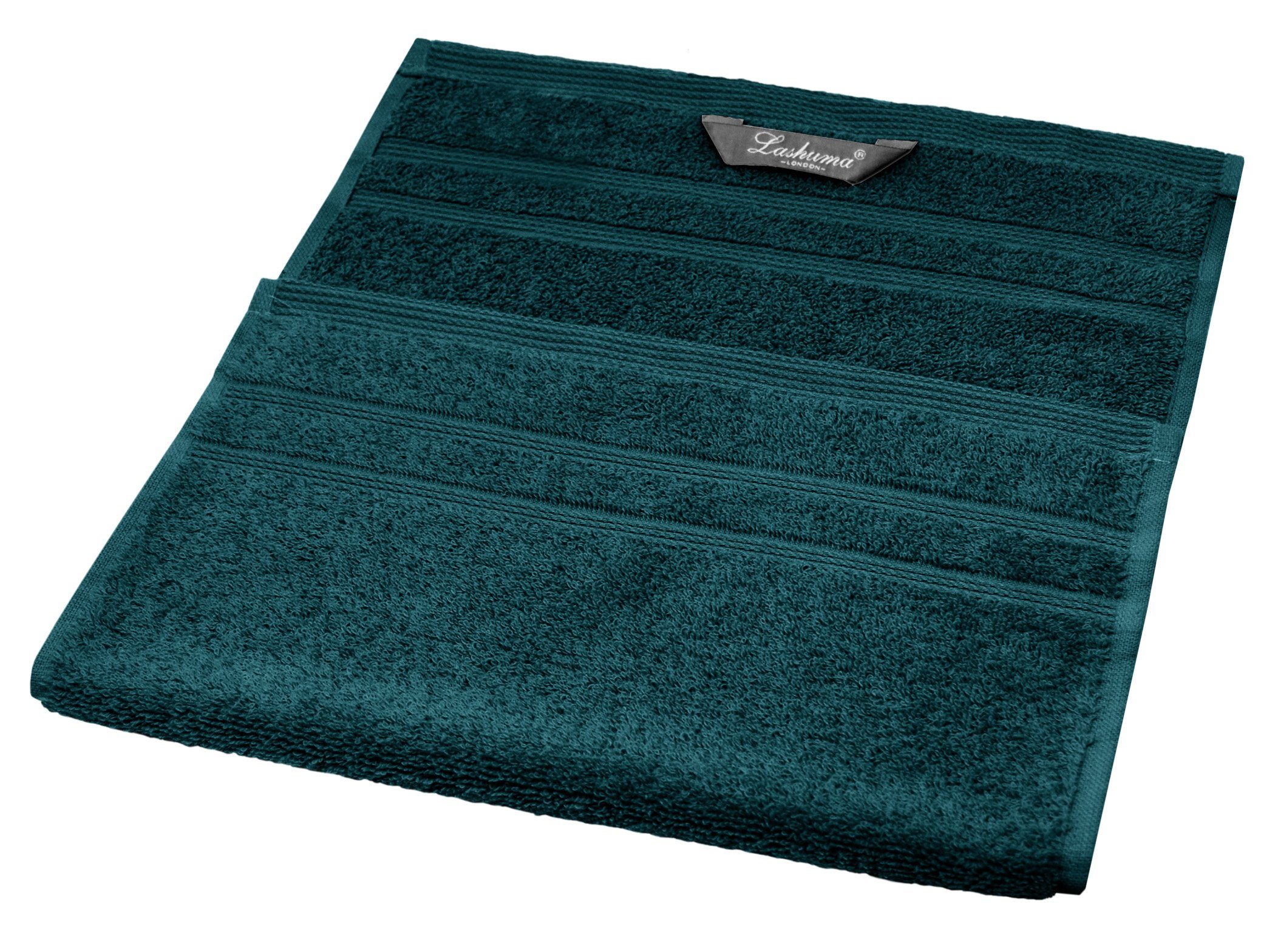 Lashuma Handtuch Set London, Frottee (Set, 4-St), Grüne Gästetücher 30x50 cm aus 100% Baumwolle