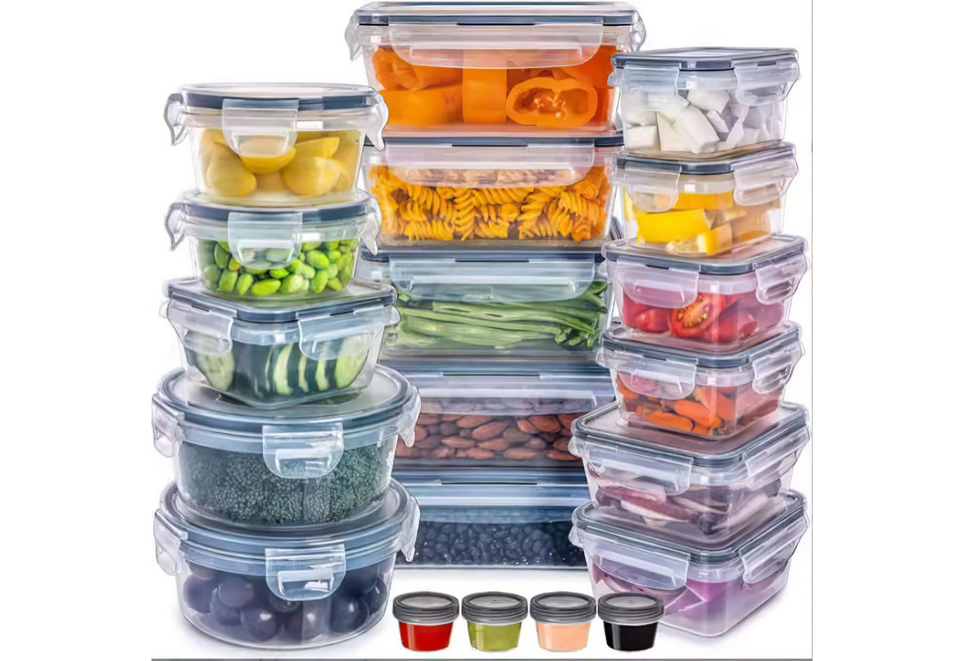 SURFOU Frischhaltedose 24er Dosen Set mit Deckel Vorratsdosen Aufbewahrungbox, (Gefrierdosen - Meal Prep Boxen, Küche Lebensmittelbehälter Set für Gefrierfachgeeignet), Aufbewahrungsbox mit Deckel Küche Food Container