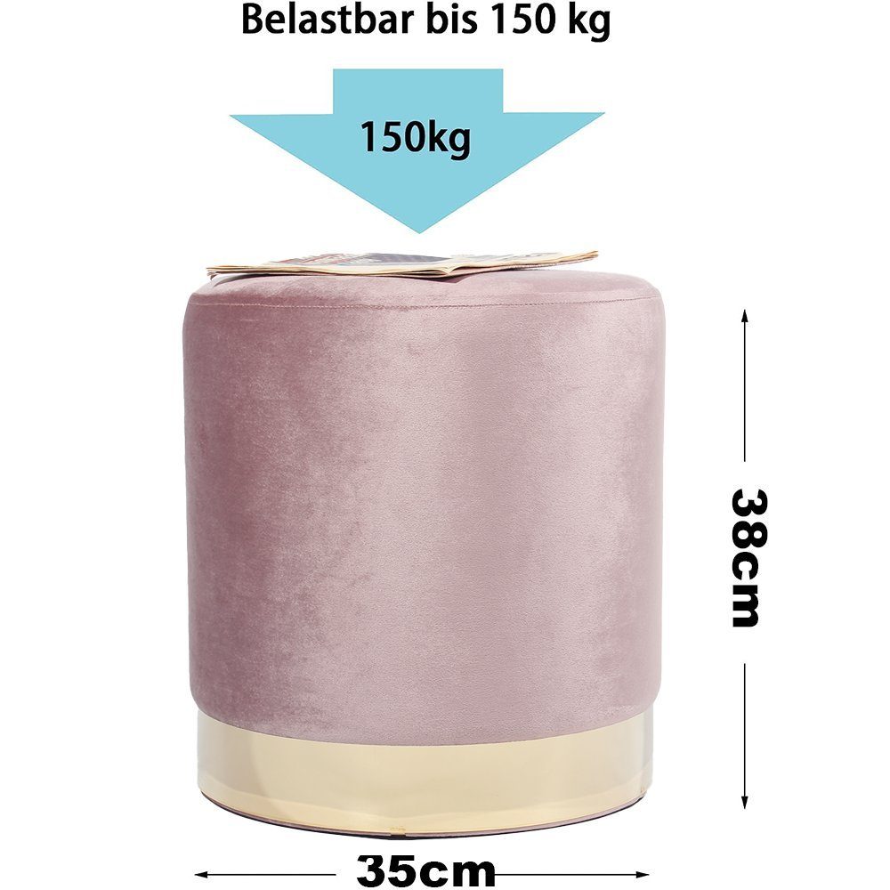 Zedelmaier Sitzhocker rund Hocker Zylindrischer Samthocker Fußbank (ZD3538) günstig online kaufen