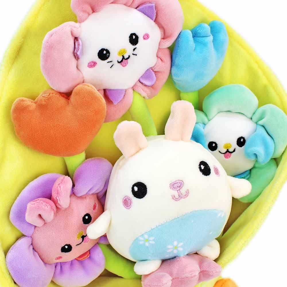 PMS Kuscheltier Plüsch Blumenstrauß mit Blumen und Hase - ca. 40 cm (1-St)