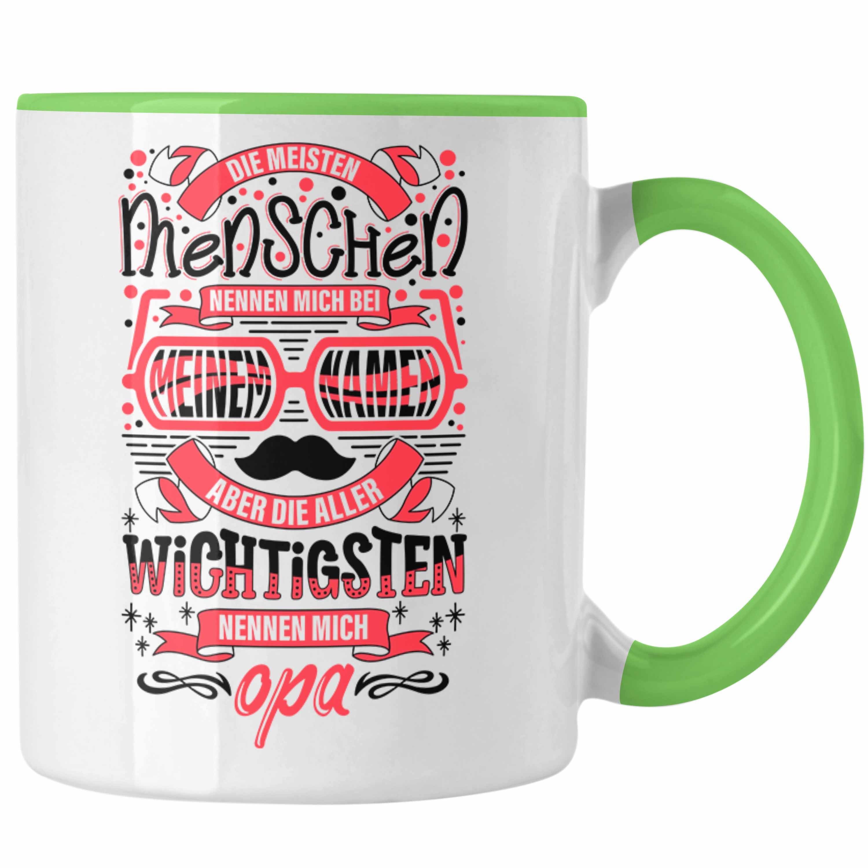 Trendation Tasse Trendation - Opa Tasse Geschenk von Enkel Enkelin Bester Opa Der Welt Tasse Geschenkidee Bester Opa Der Welt Grün