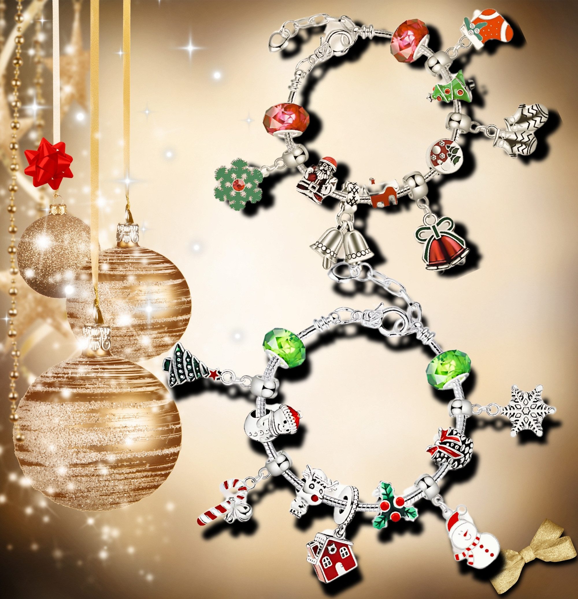 Lucadeau DIY-Adventskalender 2025 Schmuck Adventskalender Kinder - Weihnachtskalender für Mädchen (Geschenkset), Armband Schmuck Weihnachtsgeschenk Mädchen Frauen