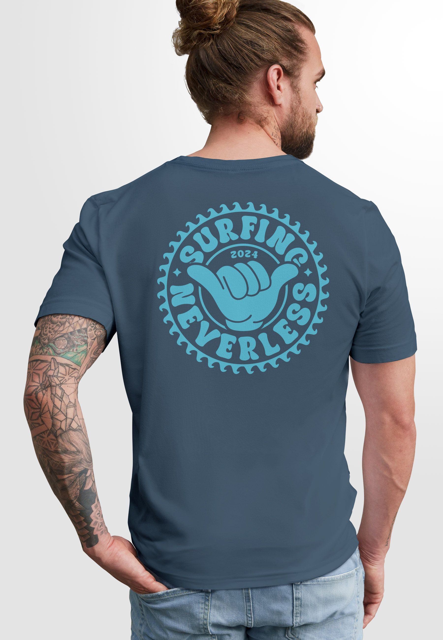 Neverless Print-Shirt Herren T-Shirt Surfing Surfer Motiv Hang Loose Sommer günstig online kaufen