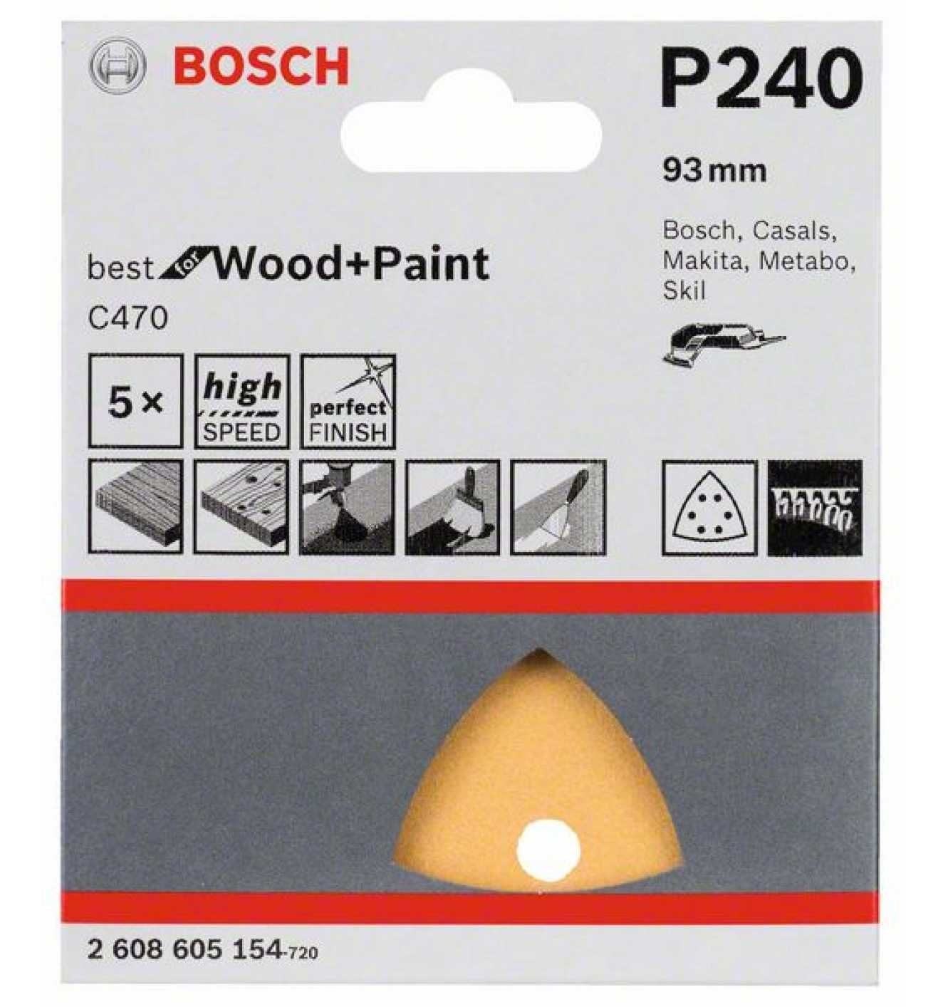 Best Wood 5er-Pack and BOSCH Schleifdreieck for C470 Paint,