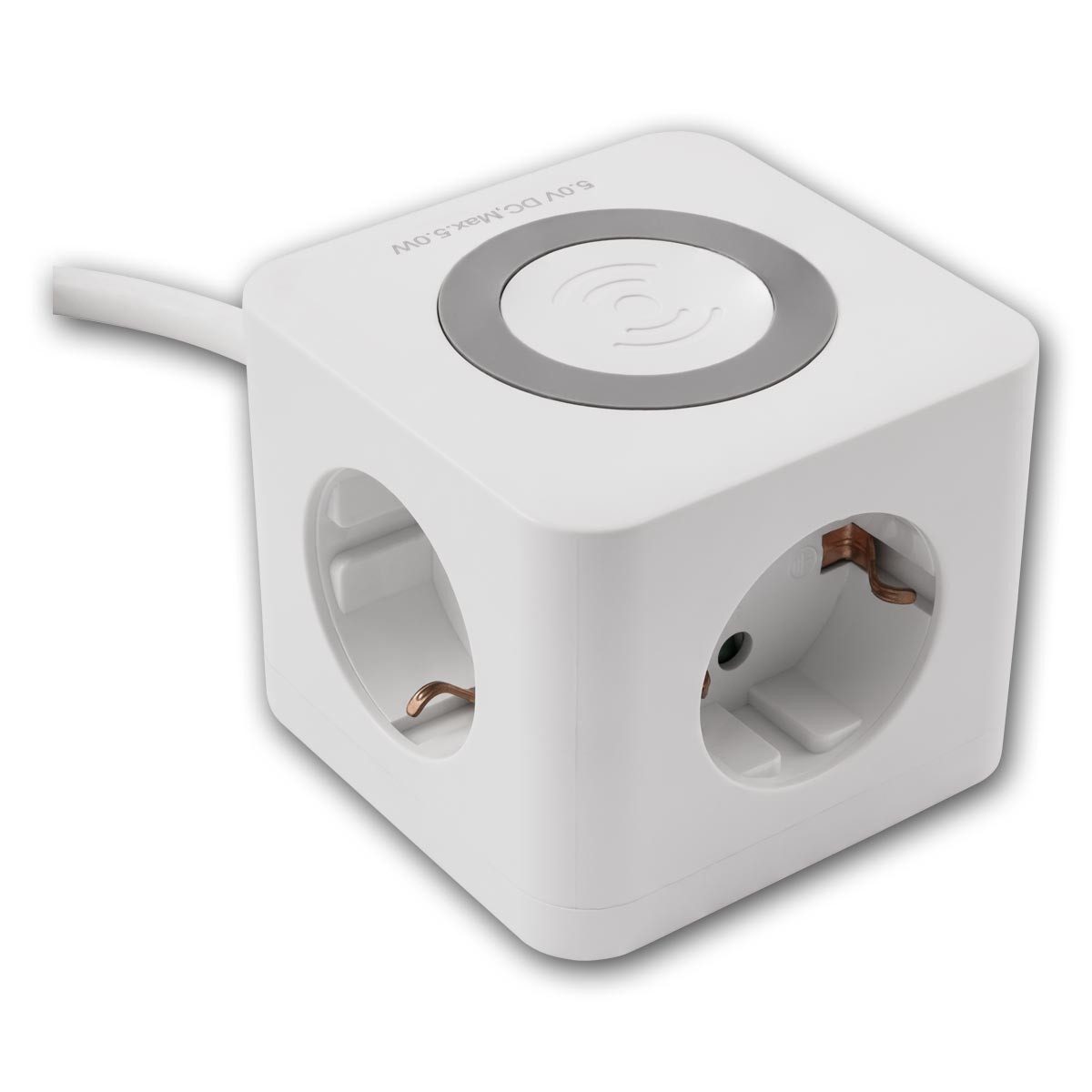 McPower Steckdose Tischsteckdose BW-03 mit QI-Lader & USB-C
