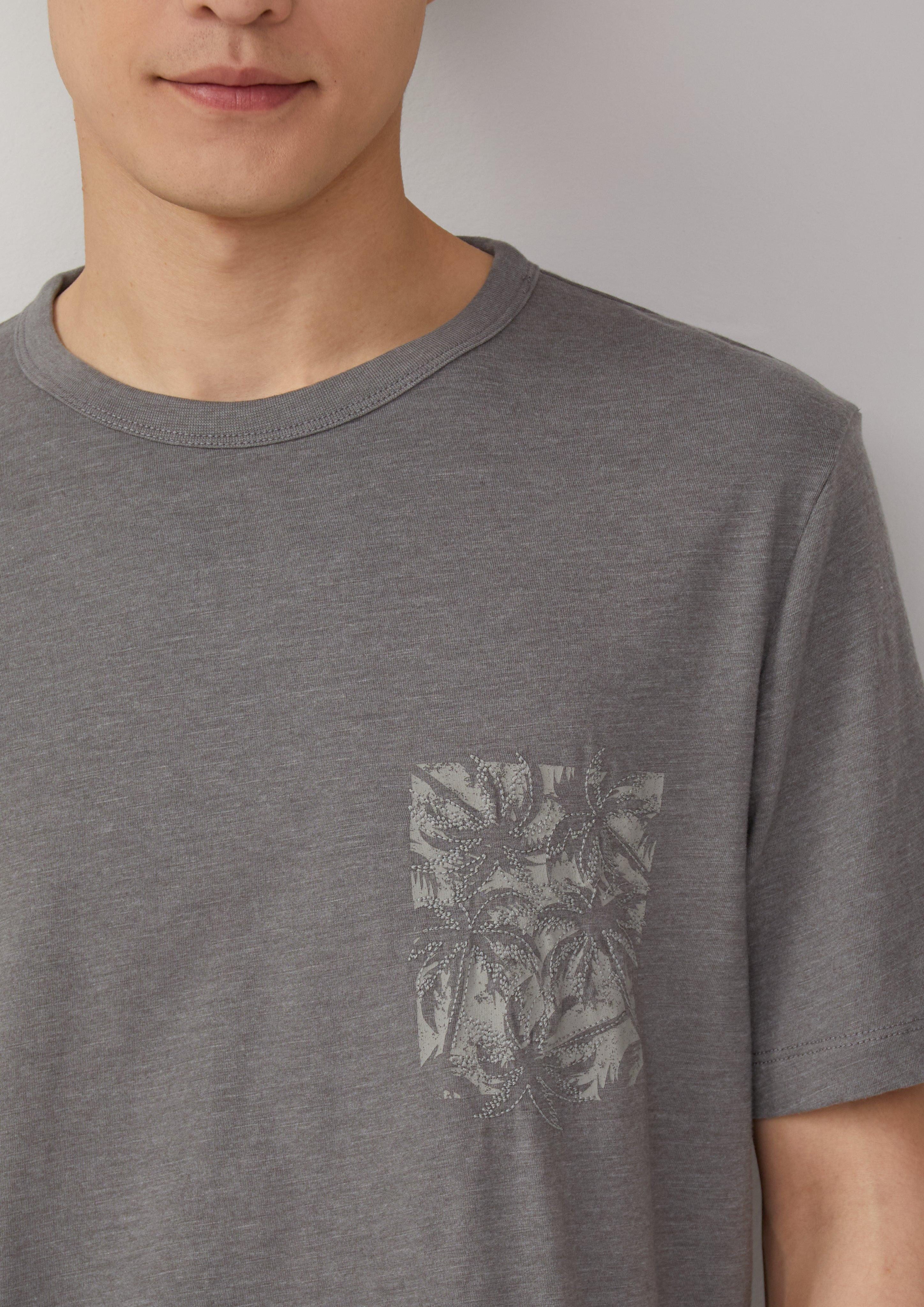 s.Oliver Kurzarmshirt Meliertes T-Shirt aus Baumwollmix günstig online kaufen