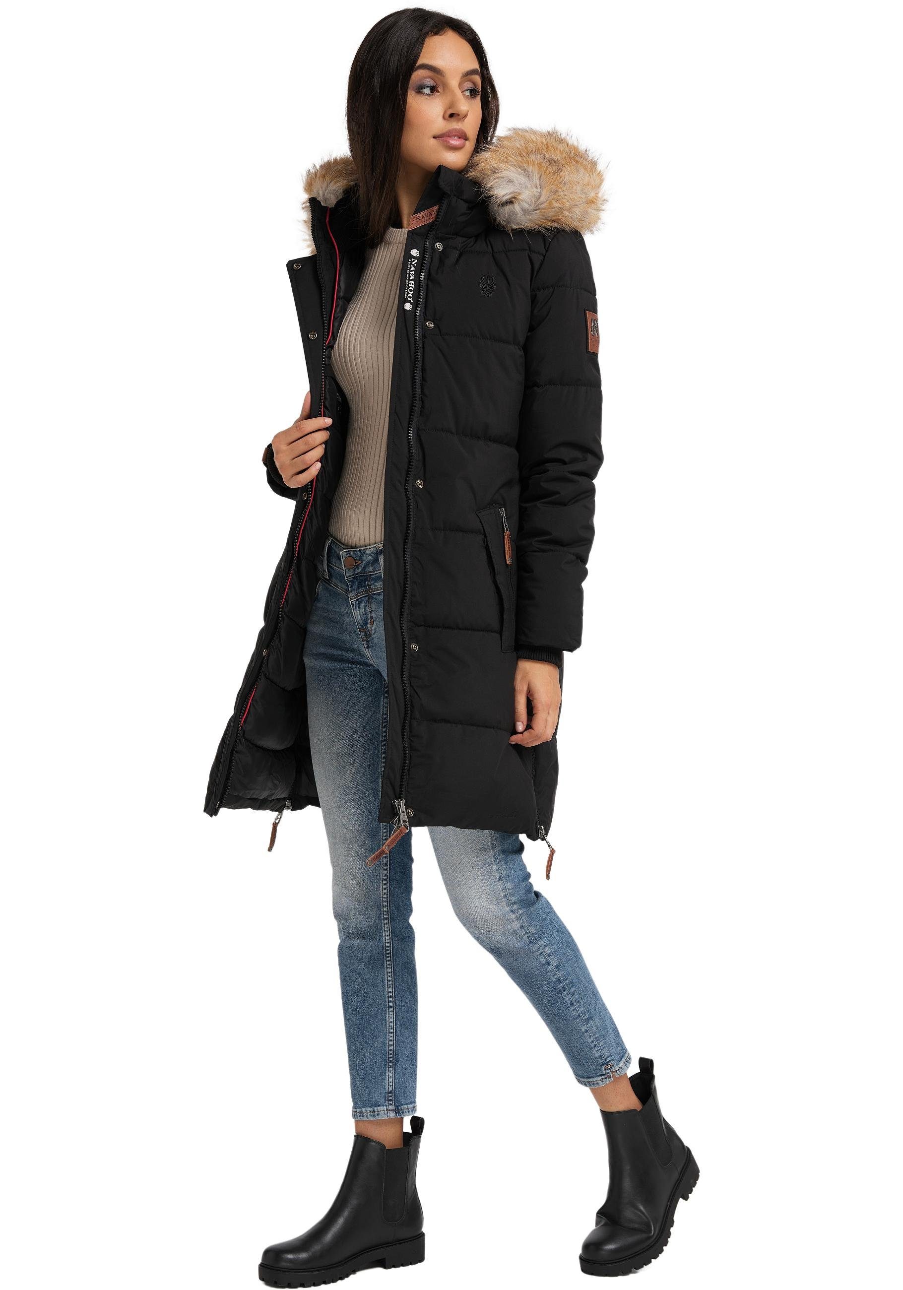 Navahoo Wintermantel Halina modischer Damen Winter Steppmantel mit Kapuze günstig online kaufen