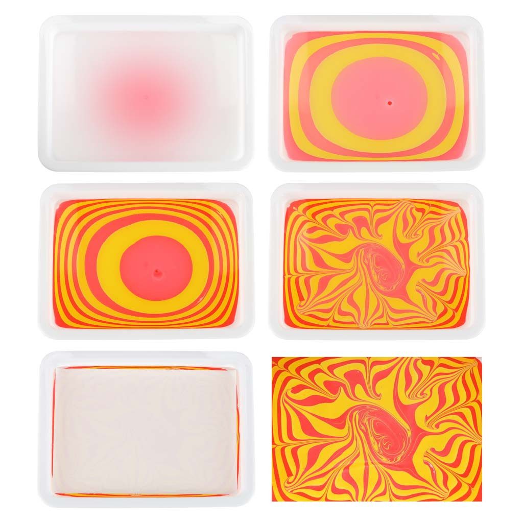 Ikonka Kreativset Ebru Malset Kinder 12 Farben Kreativset Malen auf Wasser Set, (Ebru Malset Kinder 12 Farben Kreativset Malen auf Wasser Set, Ebru Malset Kinder 12 Farben mit Zubehör Malen auf Wasser Set), 12 Farben Wasser Maltechnik Ebru Set kreativ Zubehör Kinder