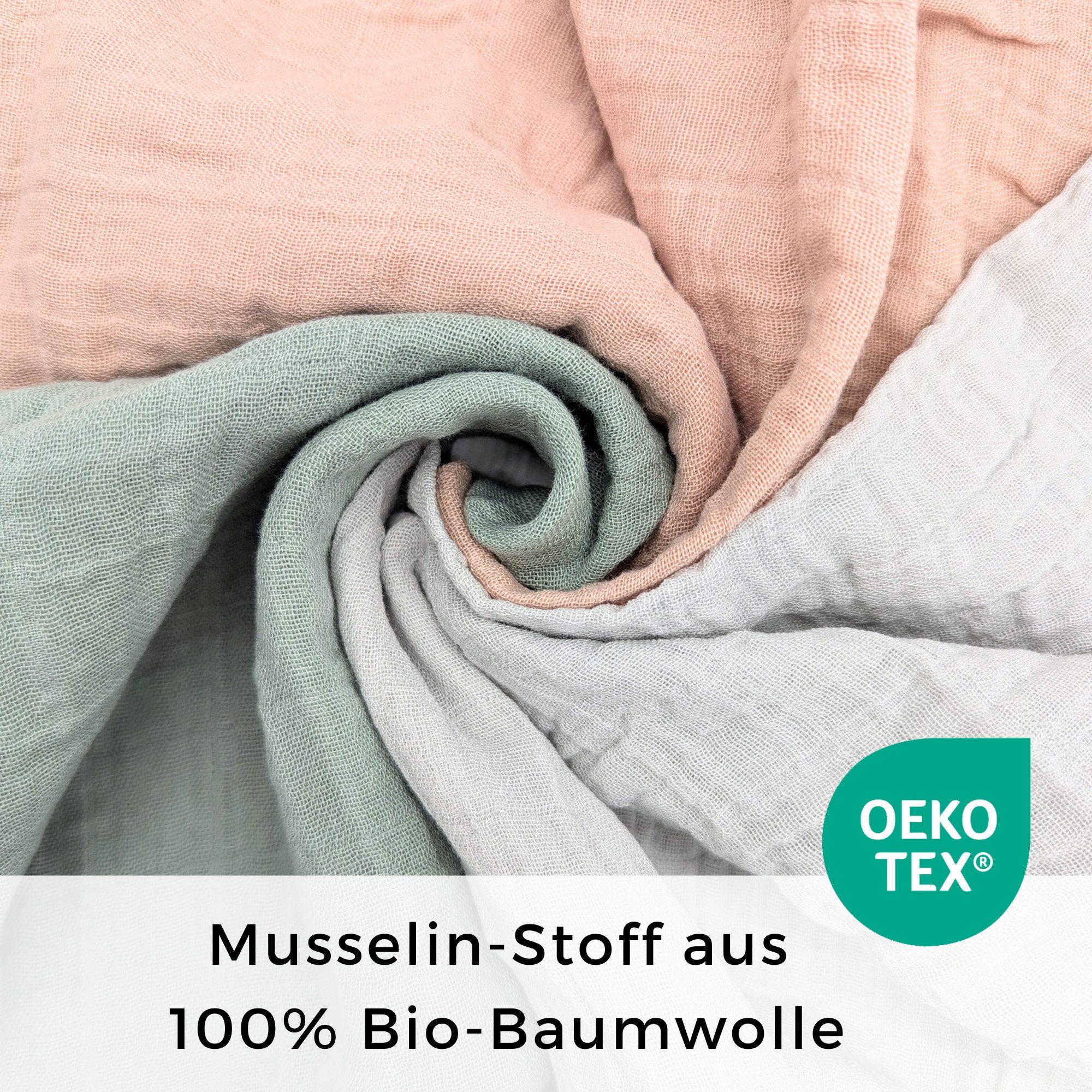 furora BABY Spucktuch Baby Mulltücher Sets (Bio-Musselin: super soft) 80x80cm oder 25x25cm, Sehr weich