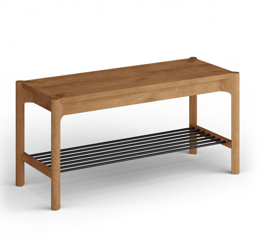 Feldmann-Wohnen Schuhbank Campi (mit Ablagefläche, 1-St., moderne Optik, mit Ablagefläche), 83x33x40cm Massivholz geölt Eiche Natur