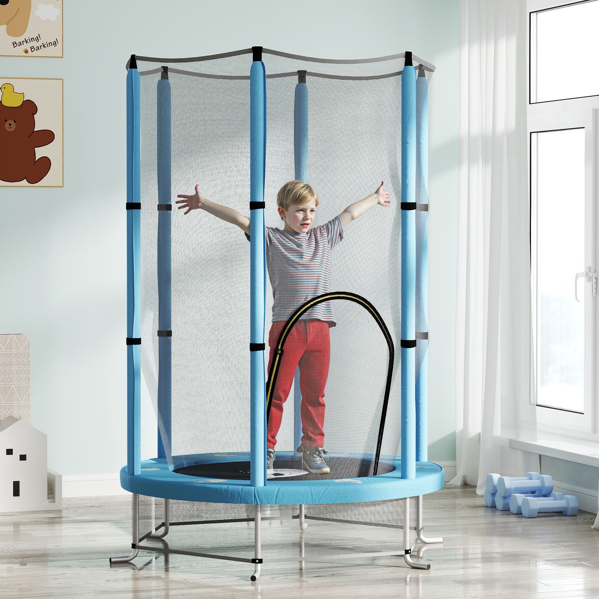 AIYAPLAY Kindertrampolin Indoor Trampolin mit Sicherheitsnetz günstig online kaufen