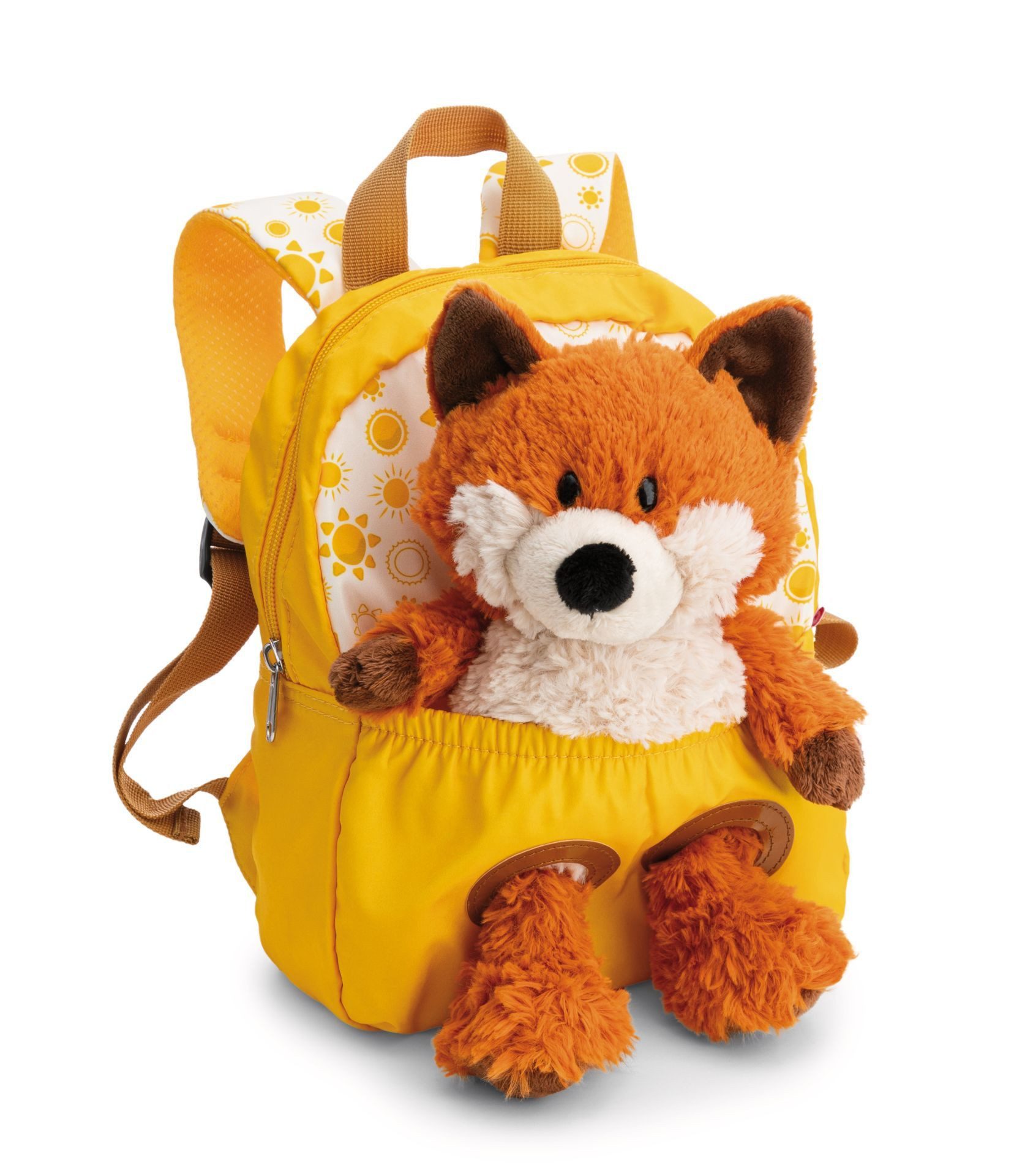 Nici Plüschfigur Nici 62693 Rucksack mit Plüschtier 21x26cm Fuchs 25cm gelb