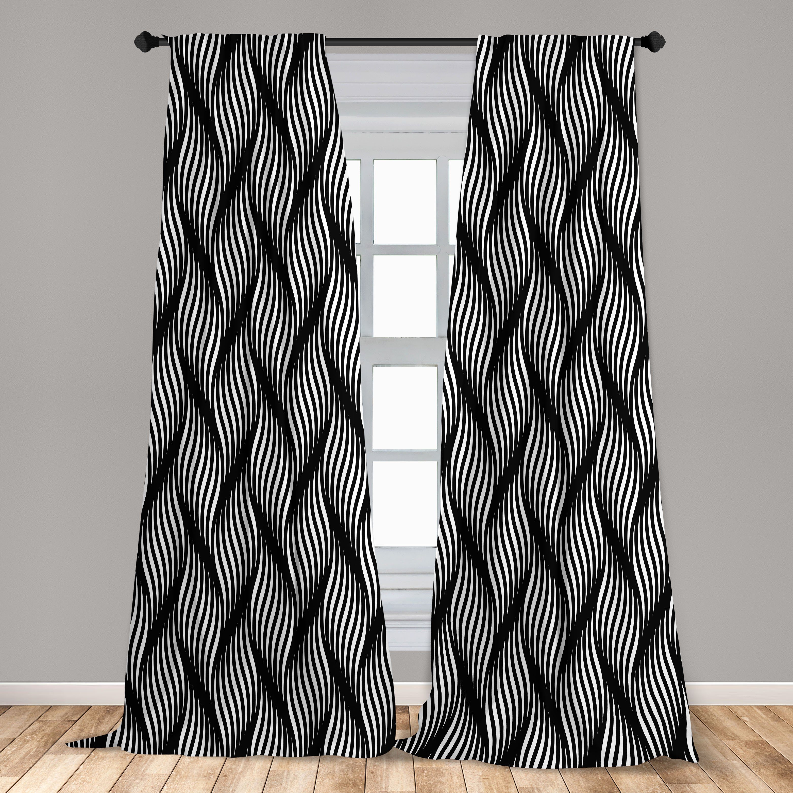 Vorhang Microfaser, Abakuhaus, Schlafzimmer Wohnzimmer wirbelnde Dekor, Linien für Moderne Streifen Gardine Wirkung