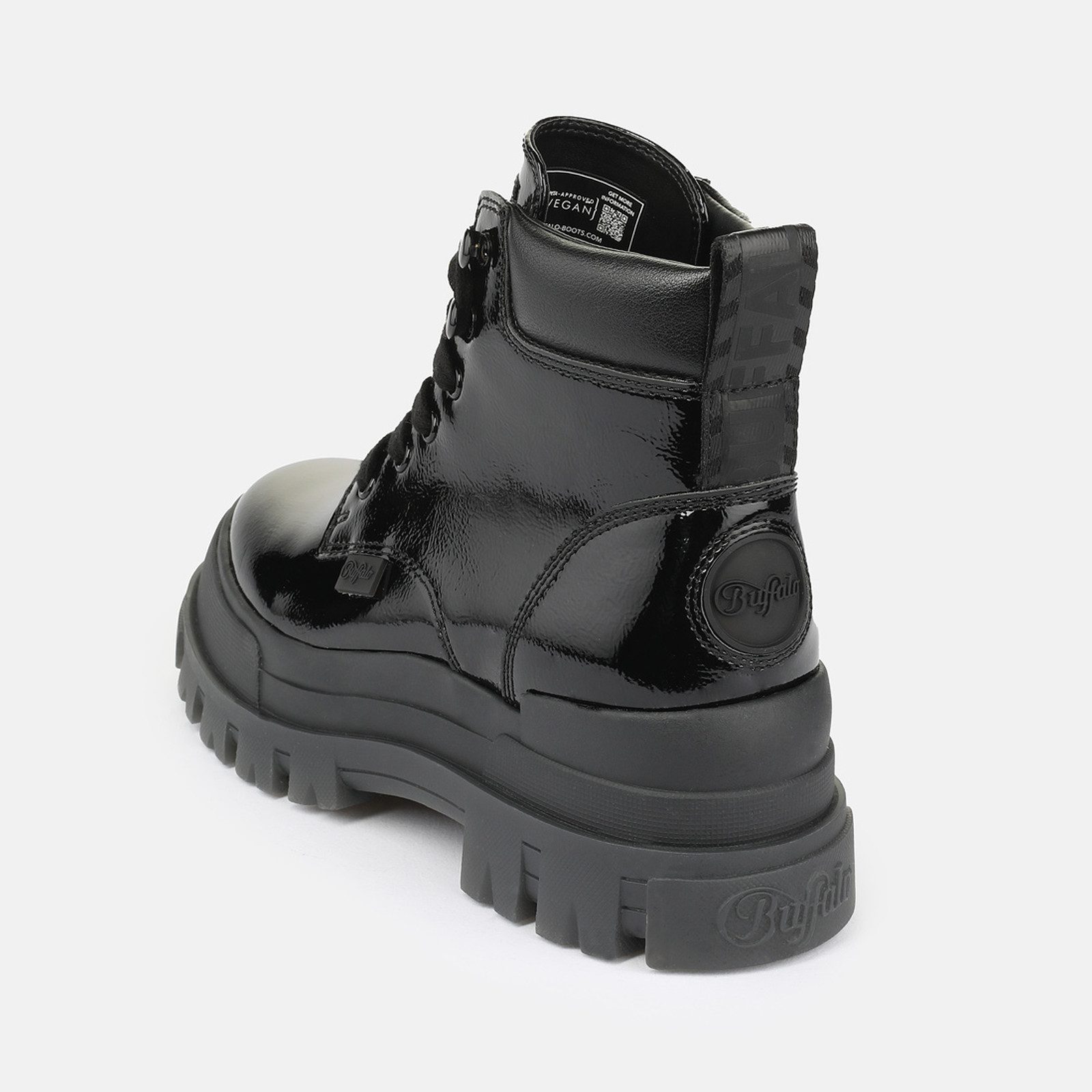 Buffalo 1622634 Aspha Lace Up Mid Black Stiefelette