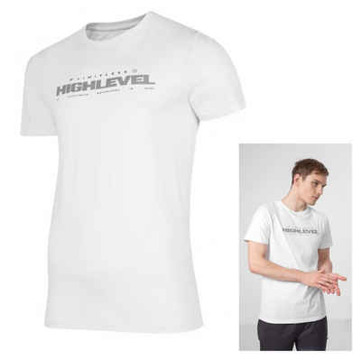 4F T-Shirt 4F - Herren T-Shirt Baumwolle mit Print - weiß