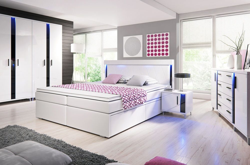 Xlmoebel Schlafzimmer-Set Moderne Schlafzimmermöbel-Set mit Schrank, Bett, Kommode und, (Schlafzimmer 4062292181887), Hergestellt in Europa
