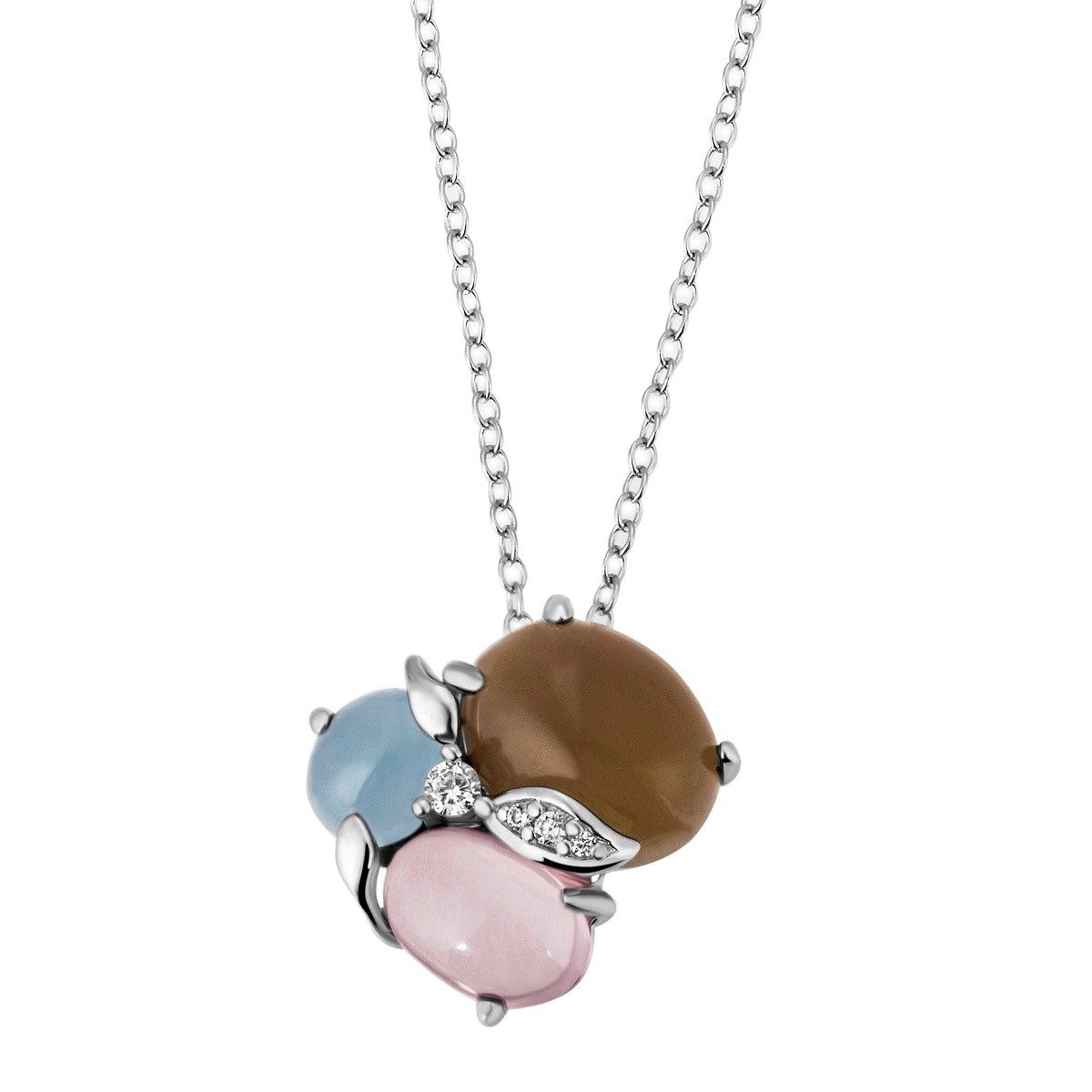 Reflexion Diamonds Silberkette 925/- mit Farbstein-Anhänger günstig online kaufen