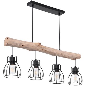 etc-shop LED Pendelleuchte, Leuchtmittel inklusive, Warmweiß, Farbwechsel, Decken Leuchte Holz Balken Fernbedienung Hänge Lampe Pendel