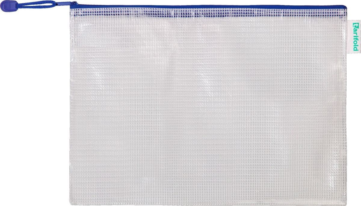 Tarifold Prospekthülle Reißverschlusstasche PVC blau A4 330x240mm VE=8 Stück