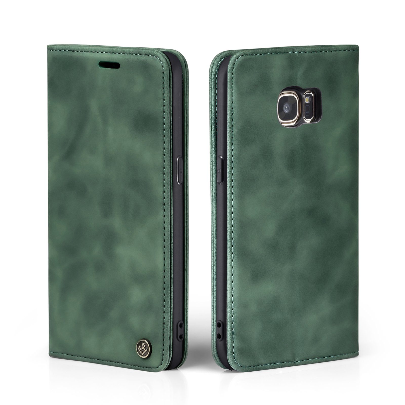 Tec-Expert Handyhülle Tasche Hülle für Samsung Galaxy S7 5.1 Zoll, 5.1, Cover Klapphülle Case mit Kartenfach Fliphülle aufstellbar