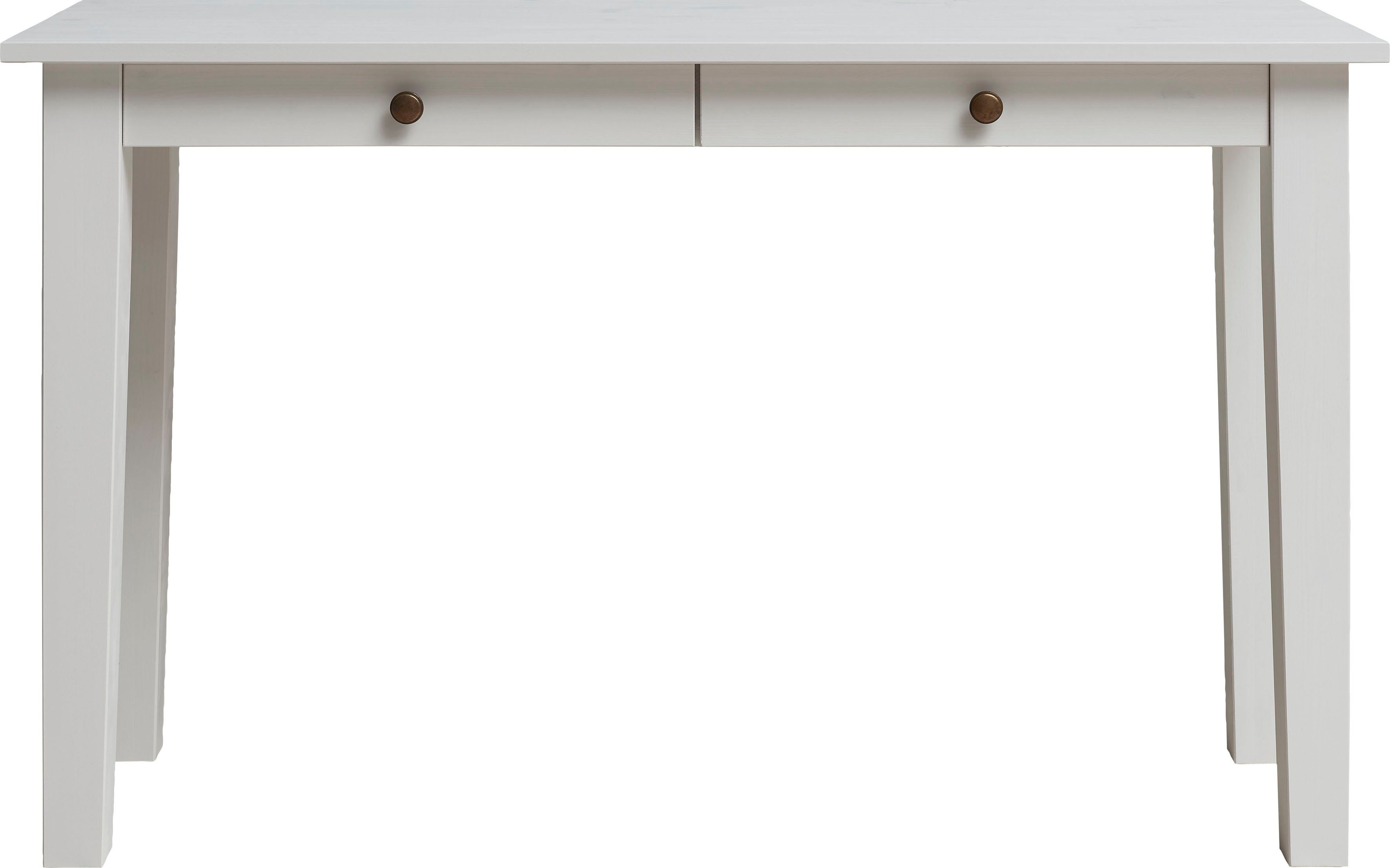 Korridortisch 120 by | Breite Landhaus Weiß Solvita, massiv, cm, Weiß Wohn[glück]lich Infantil | Kiefer Weiß Konsolentisch